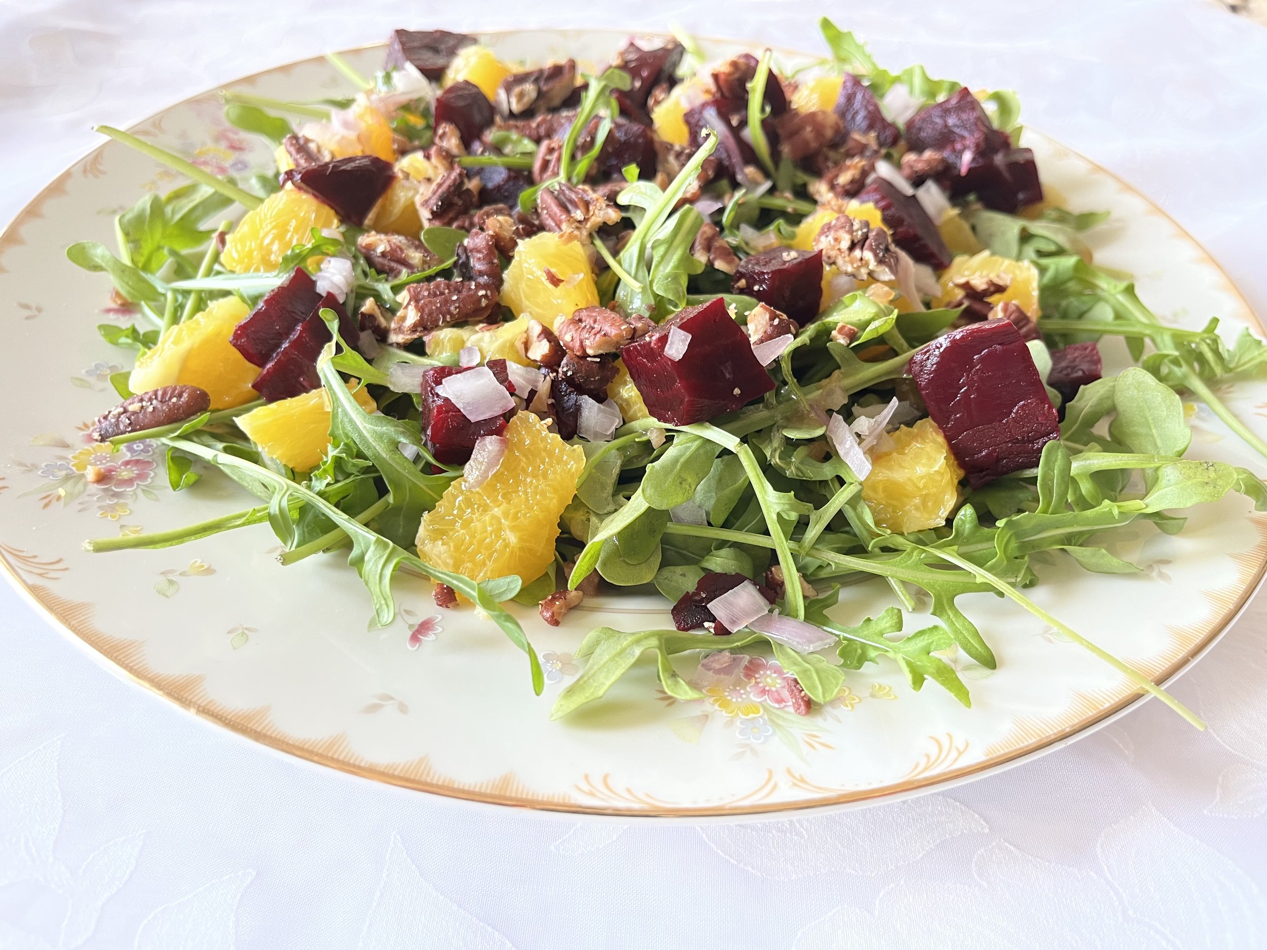 Arugula, Beet, and Orange Salad with Orange Blossom Vinaigrette