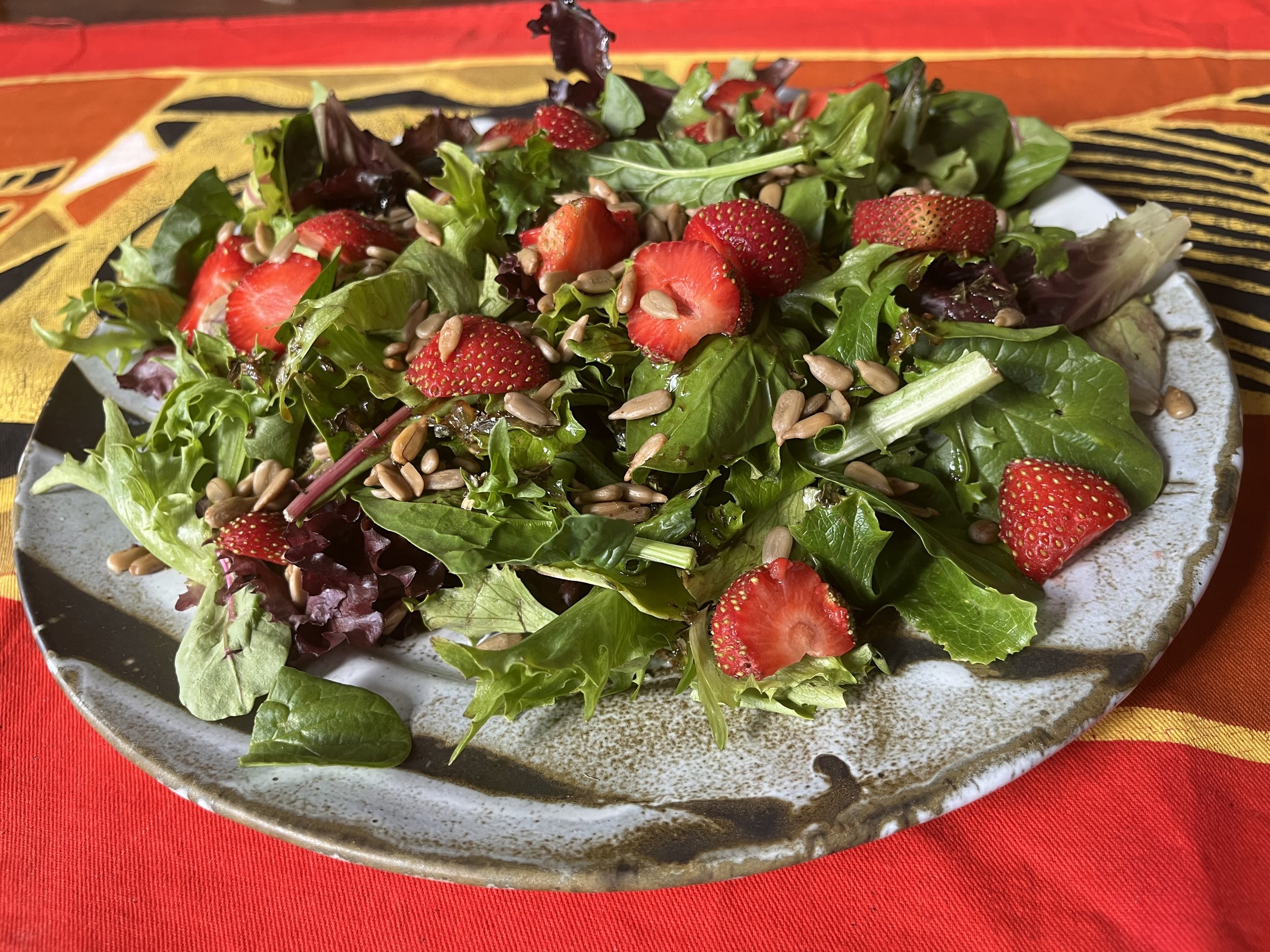 Strawberry, Ricotta, and Sunflower Seed Salad with Lemon Tarragon Vinaigrette