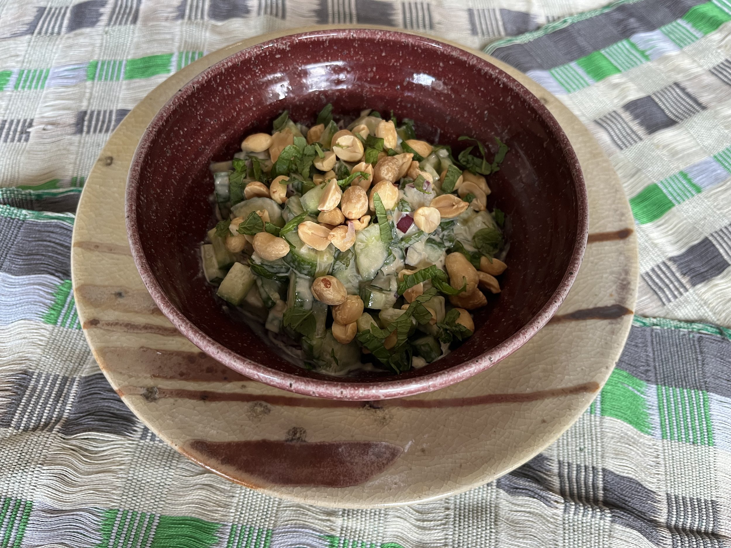 Cucumber and Peanut Salad with Tahini Dressing