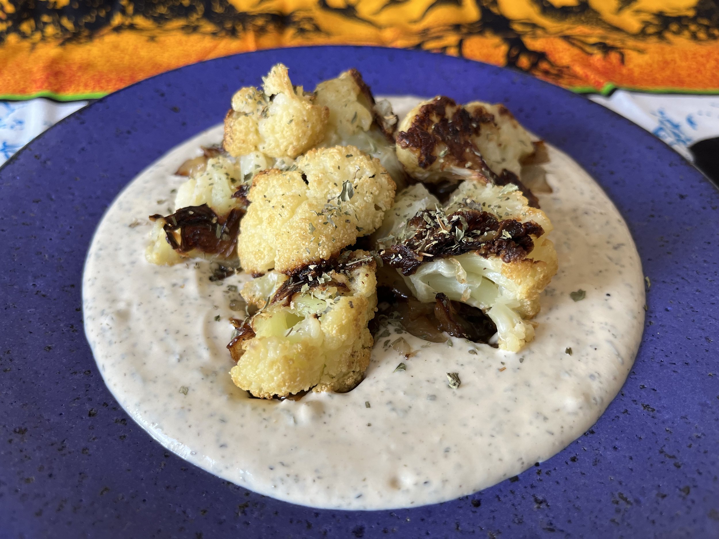 Roasted Cauliflower with Tahini Yogurt
