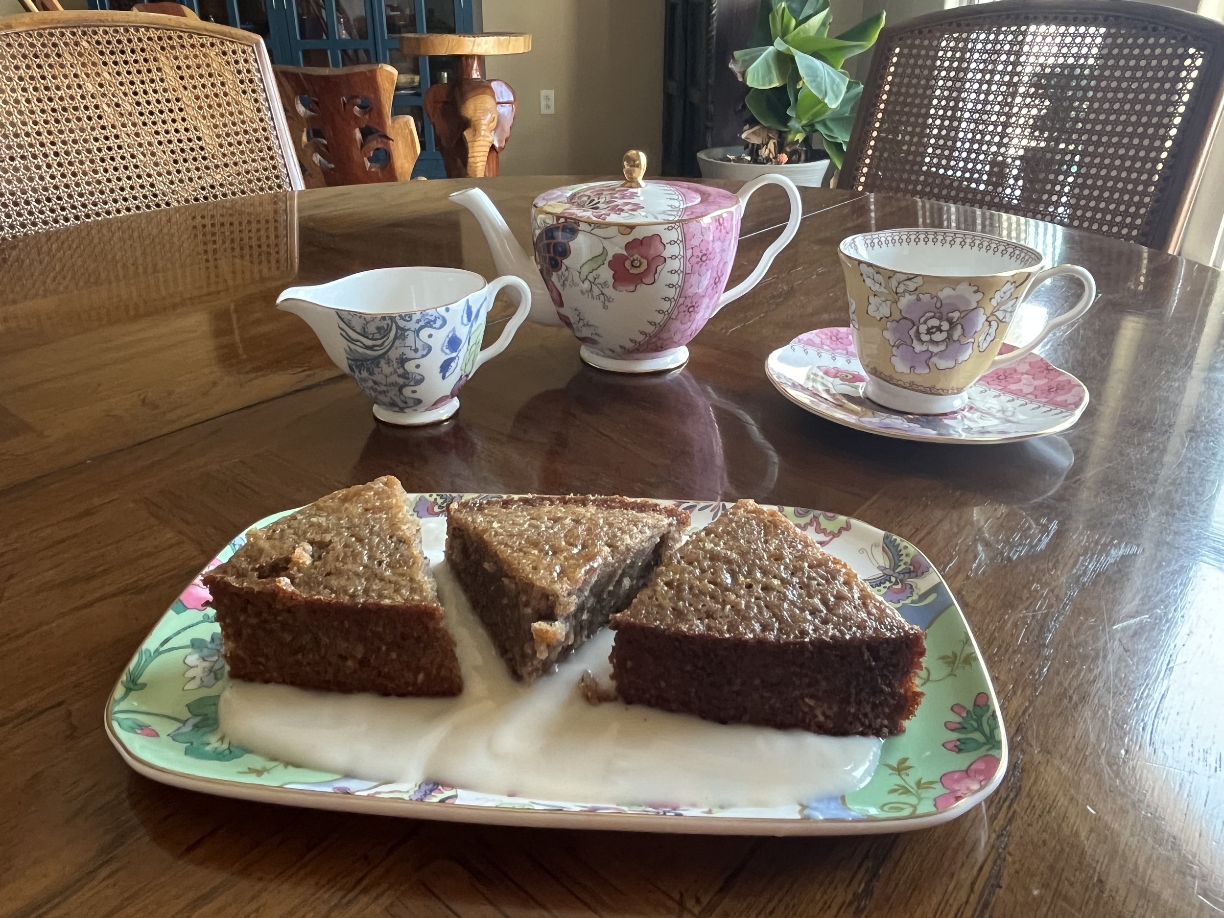 Orange Pecan Cake with Kyya Joy Creme Anglais