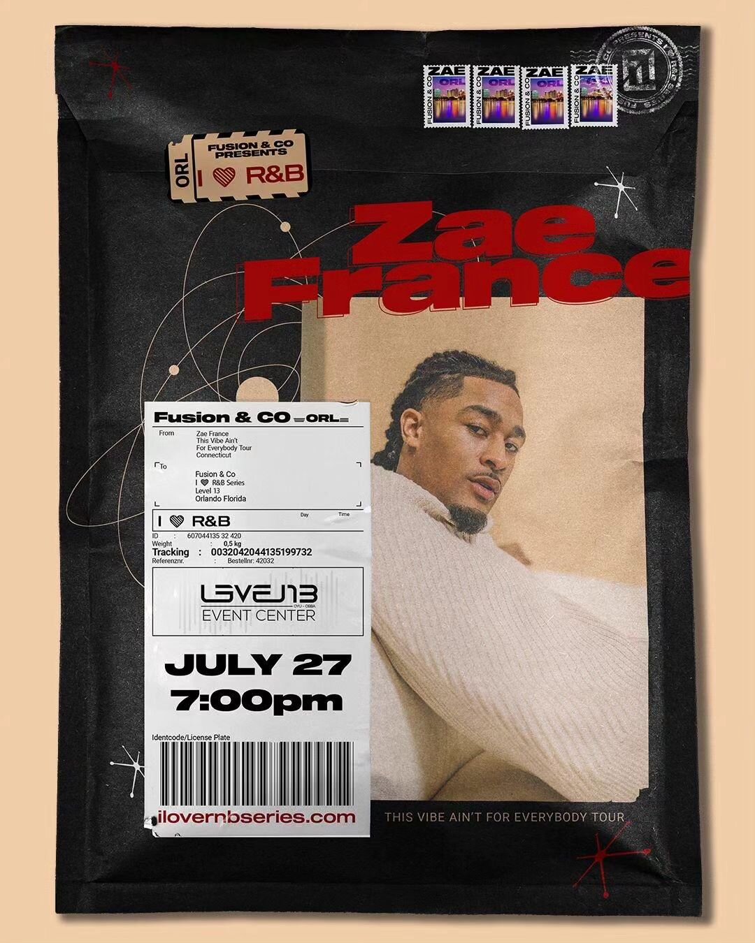 🎶NEW SHOW 🎶

@ZaeFrance on Thursday July 27th in Orlando. I❤️R&amp;B series at @level13ec @soundbar.orl 

Tickets on sale on Friday 5/19. 

🎟 iLoveRnBSeries.com 🎟