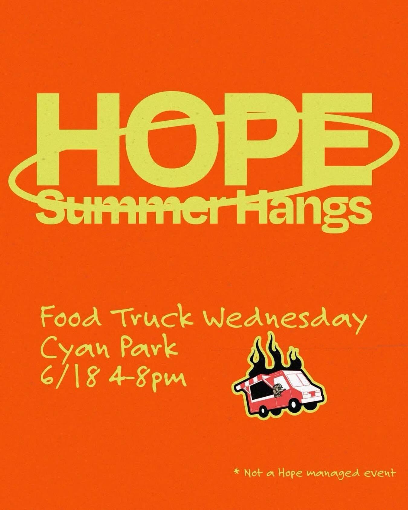 Wednesday night, head over to Cyan Park, get some good food and have some fun!