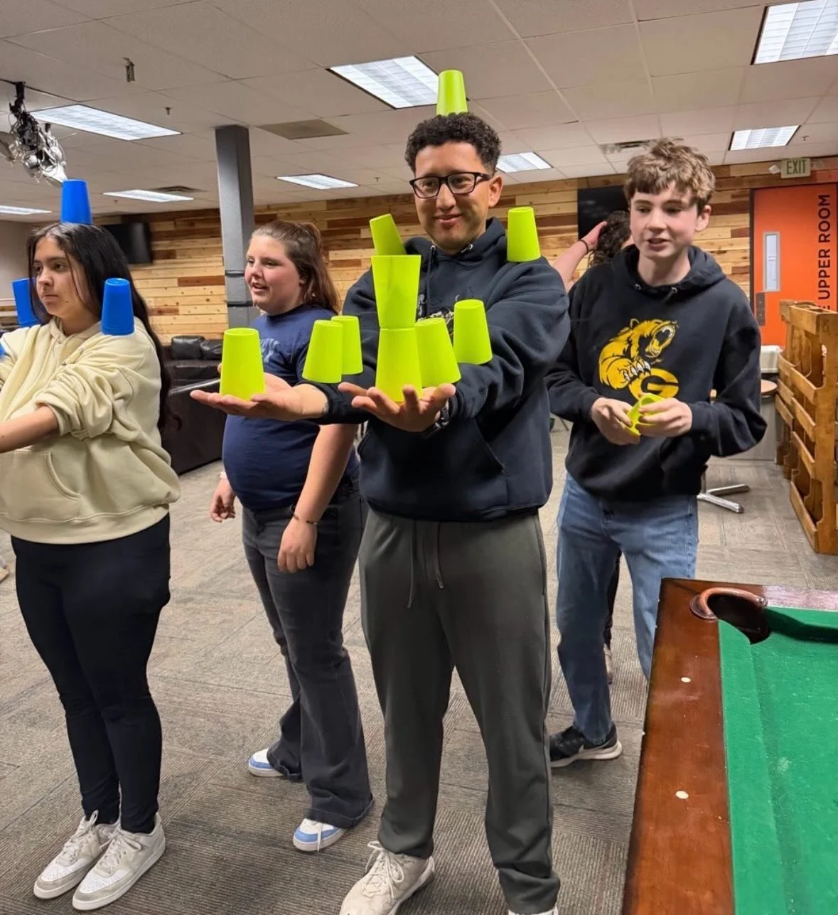 Middle School Life Group, Wednesday night, was so much fun! Played a new game called Leader Stack, enjoyed dinner, and we learned about truth and lies