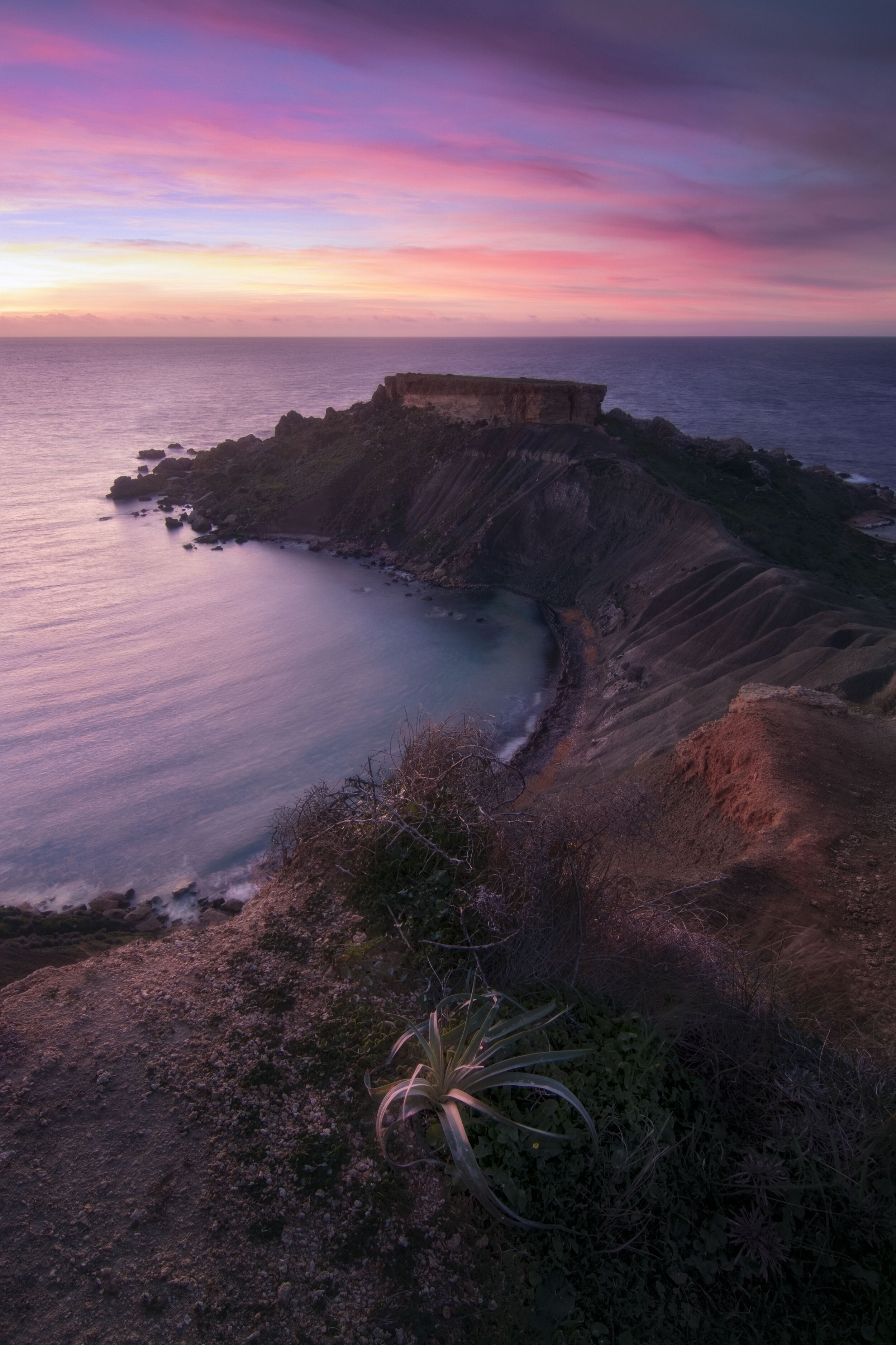 Ġnejna is notable for its striking clay slopes and limestone cliffs.
The view is rather breath-taking from this vantage point.This place is truly worth the climb. 
Il-Karraba is one of those few places in Malta that Unique in there element compositio