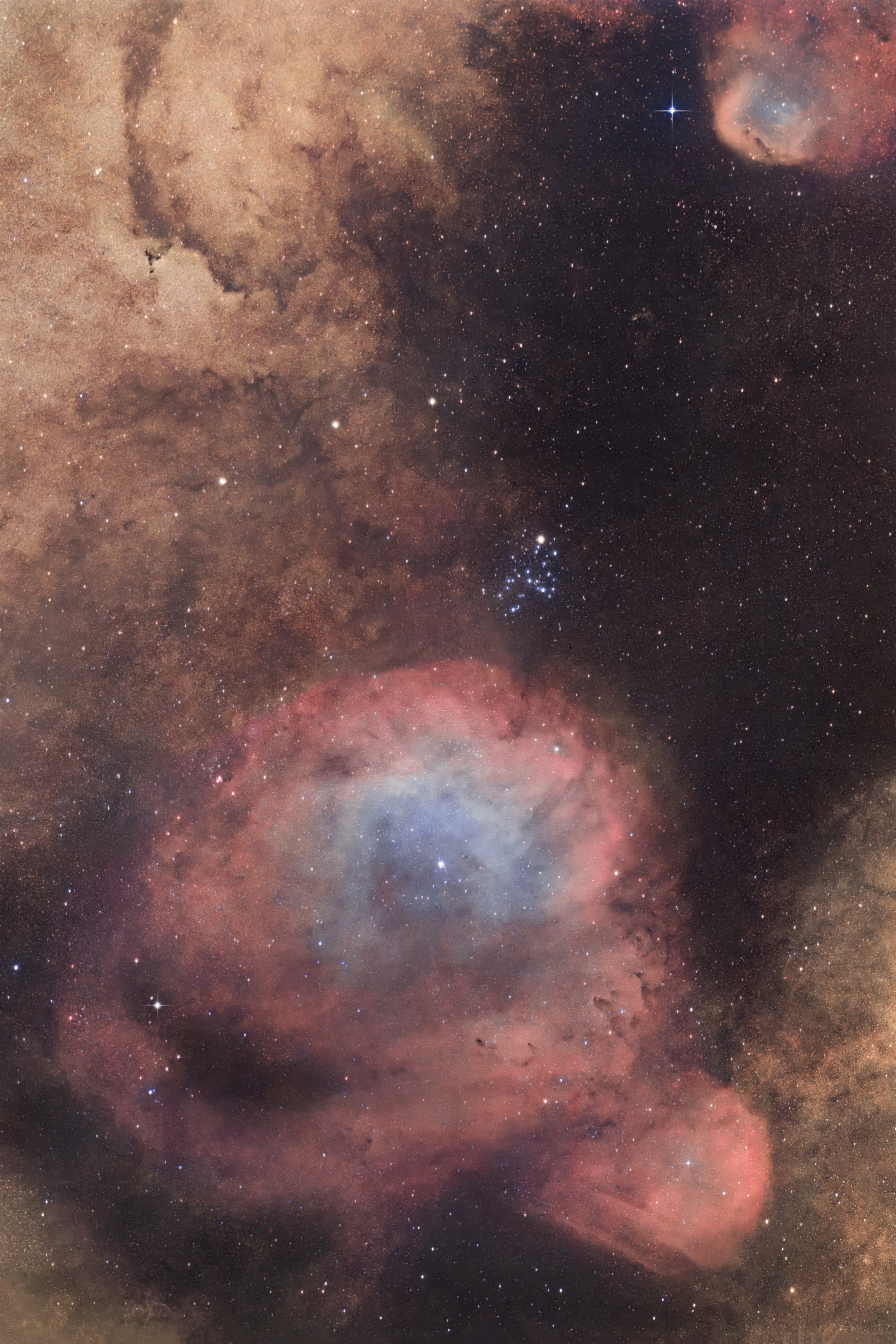 M6 Butterfly Cluster & SH2-12 nebula 