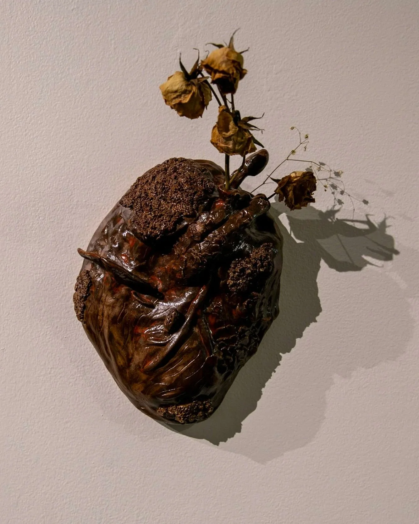 Jackie Corl,  Cor Falsum Vita , ceramic, mixed media

