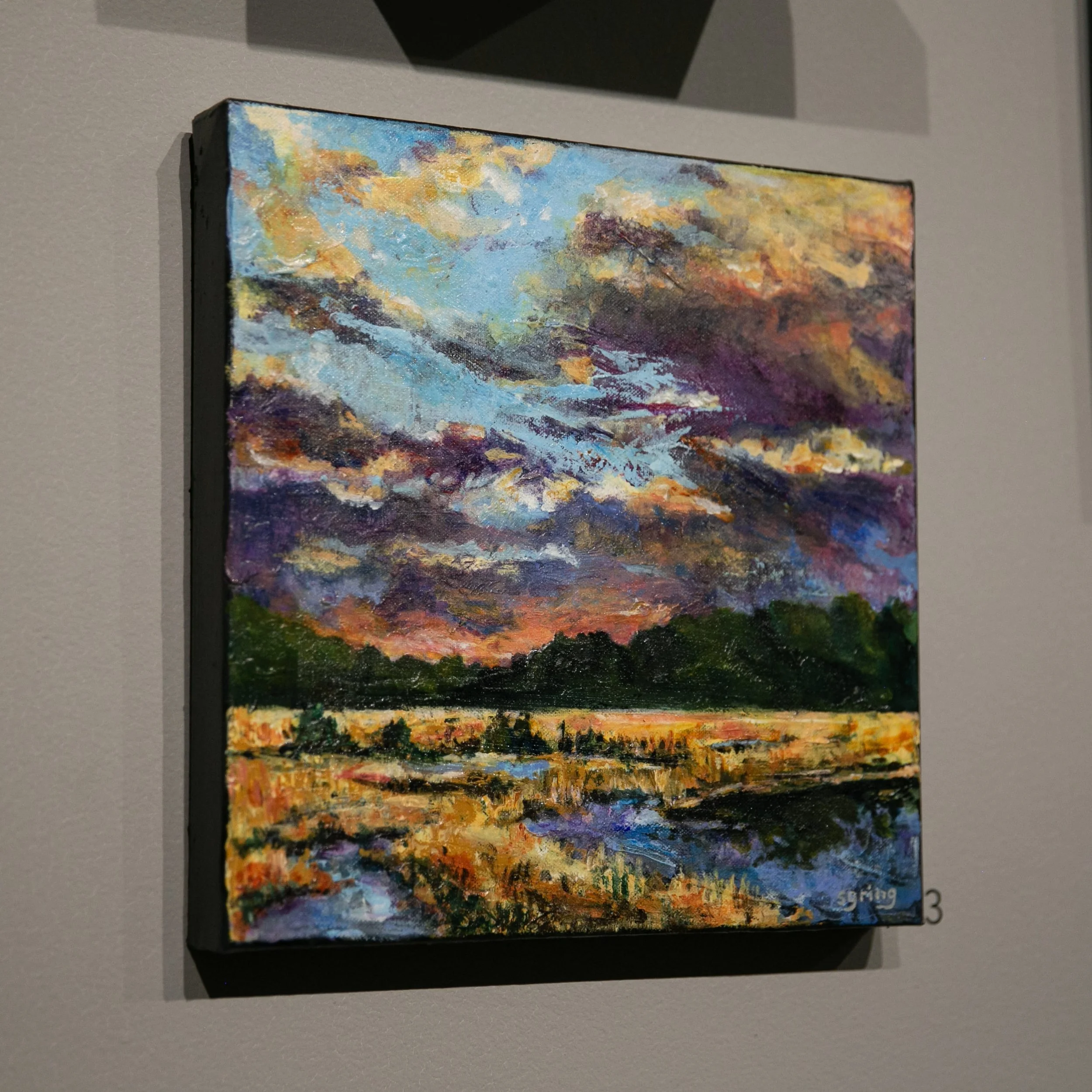 Second Place Community Choice Award: Susan Dietrich Gring,  Change of Season , acrylic on canvas