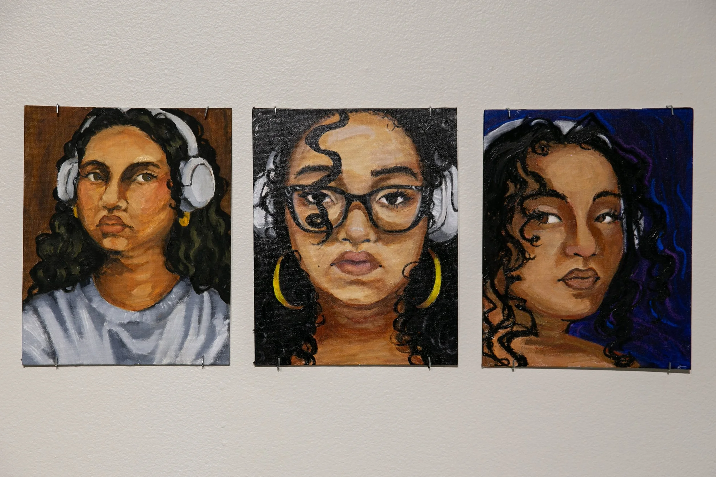 Adrianna Minor,  The Artist (self-portraits) , oil, acrylic, oil pastel

