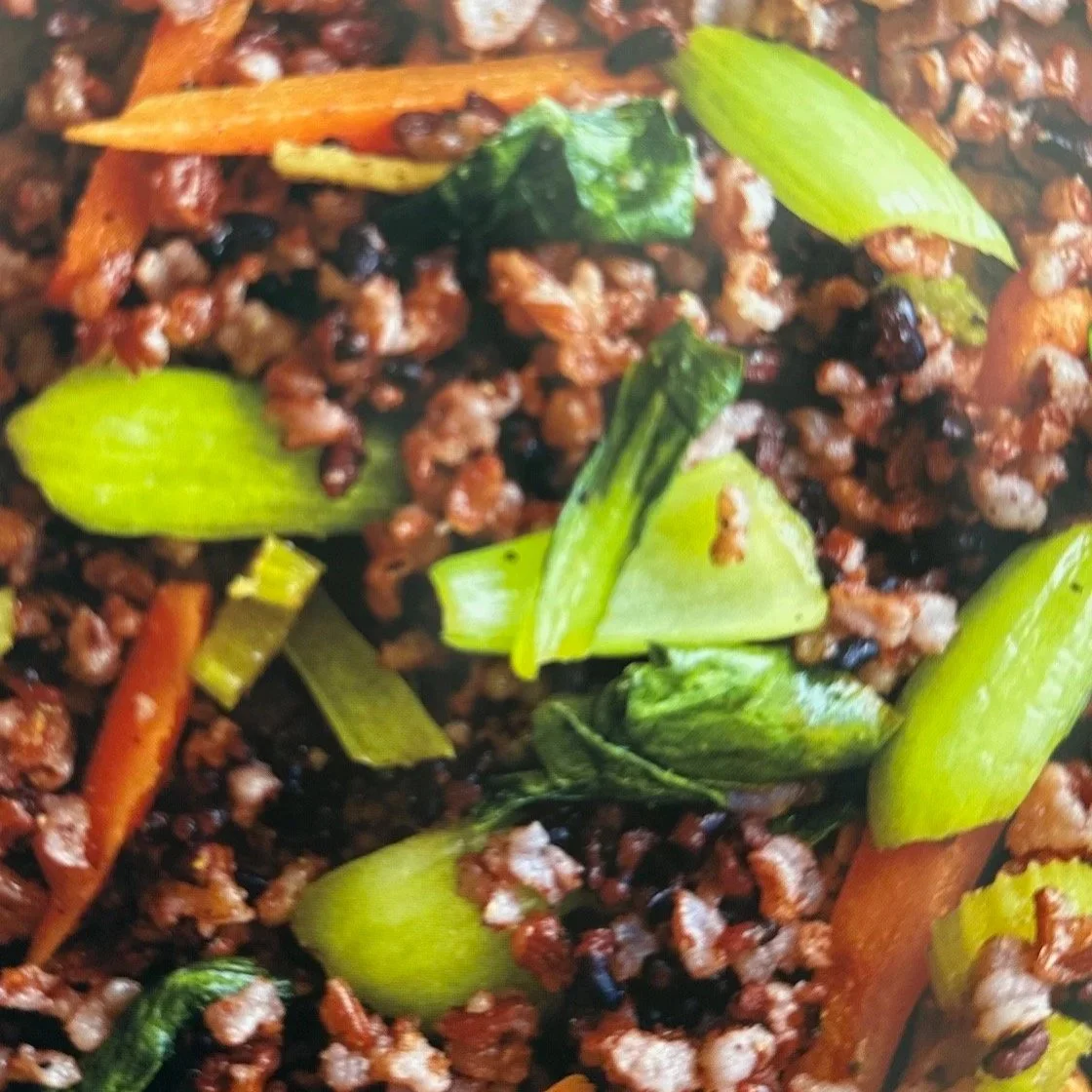 Stir Fried Red and Black Rice