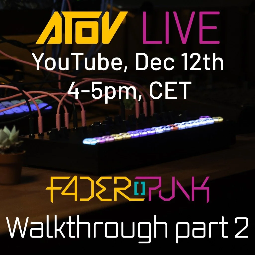 We're going live again! We'll take over from where we left off and go through the Random CC/CV, Sequencer, Turing and Turing+ apps.

Link in bio!
#tutorial #livestream #faderpunk #eurorack #midicontroller
