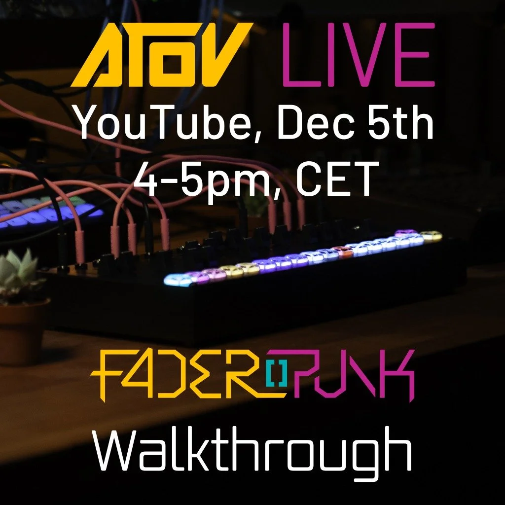 We're going live! Join us December 5th on Youtube for our first ever livestream!
We'll take you on a tour of Faderpunk and run you through how to set it up, update it and we'll go in detail of some of the apps.
Link in Bio!
#faderpunk #midicontroller