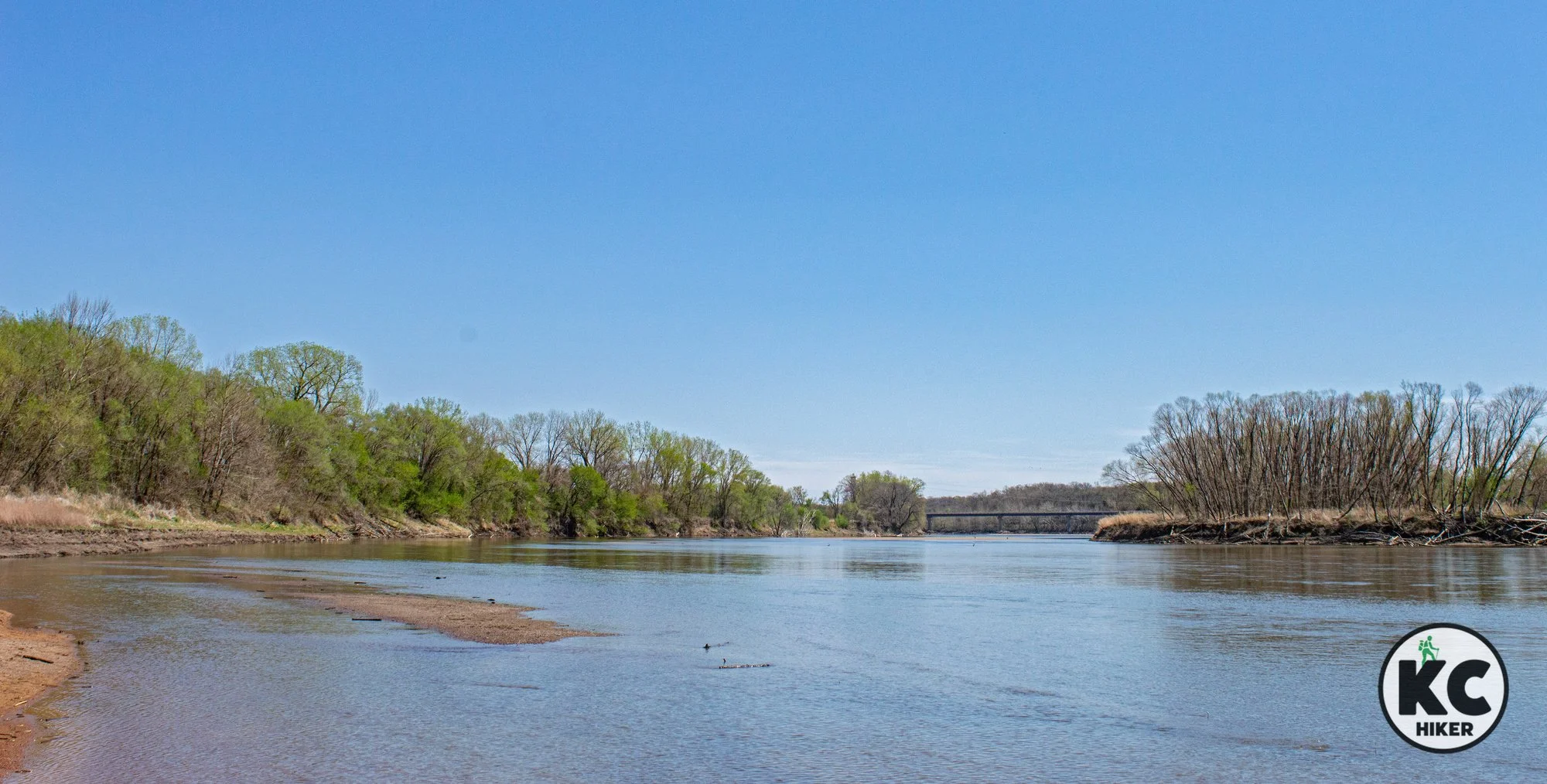 The Willkomm Trail loops the meandering Kaw River