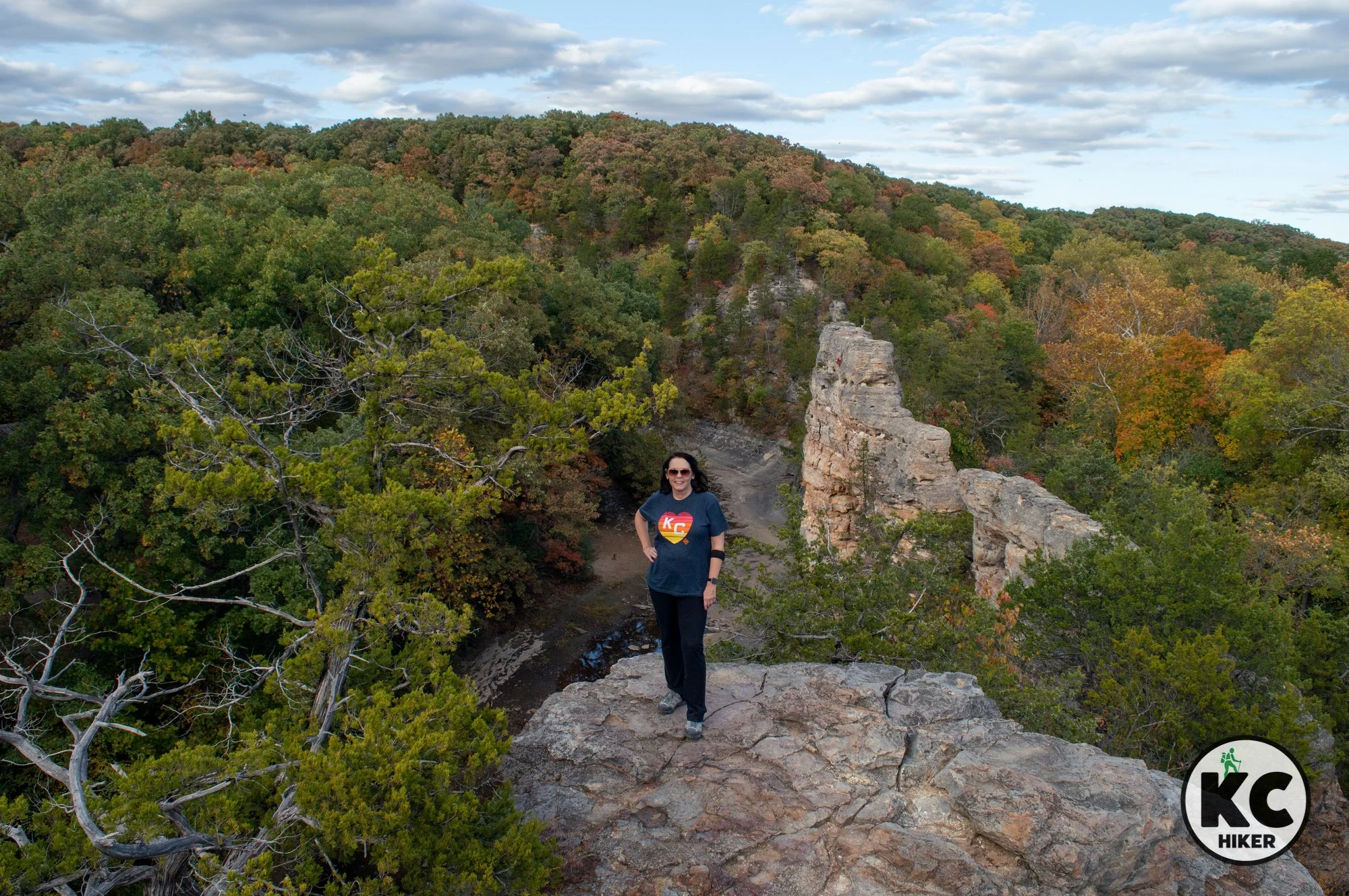 Hiking The Pinnacles at Pinnacles Park in Central Missouri.