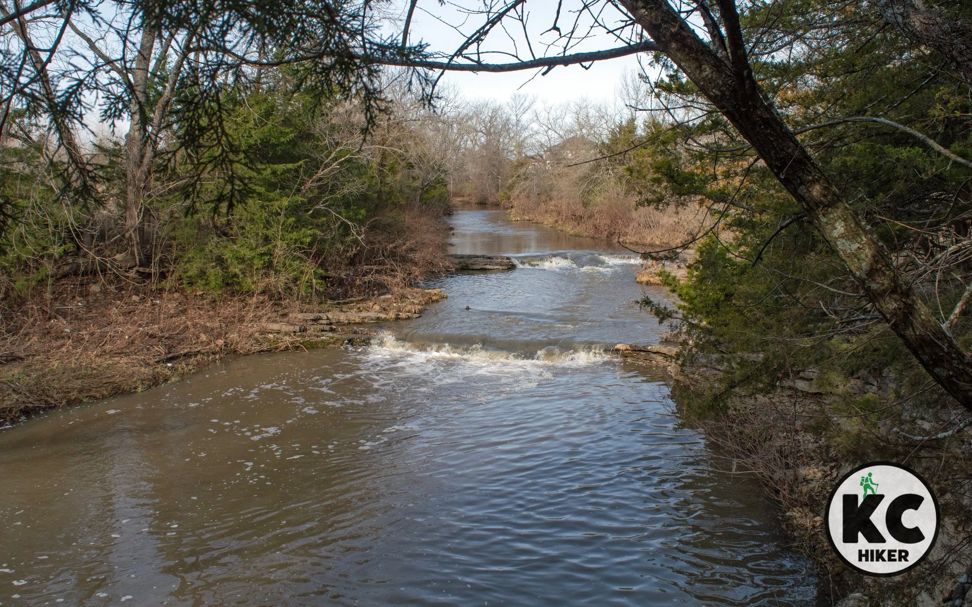 The Coffee Creek Streamway Trail is in Overland Park, Kansas.