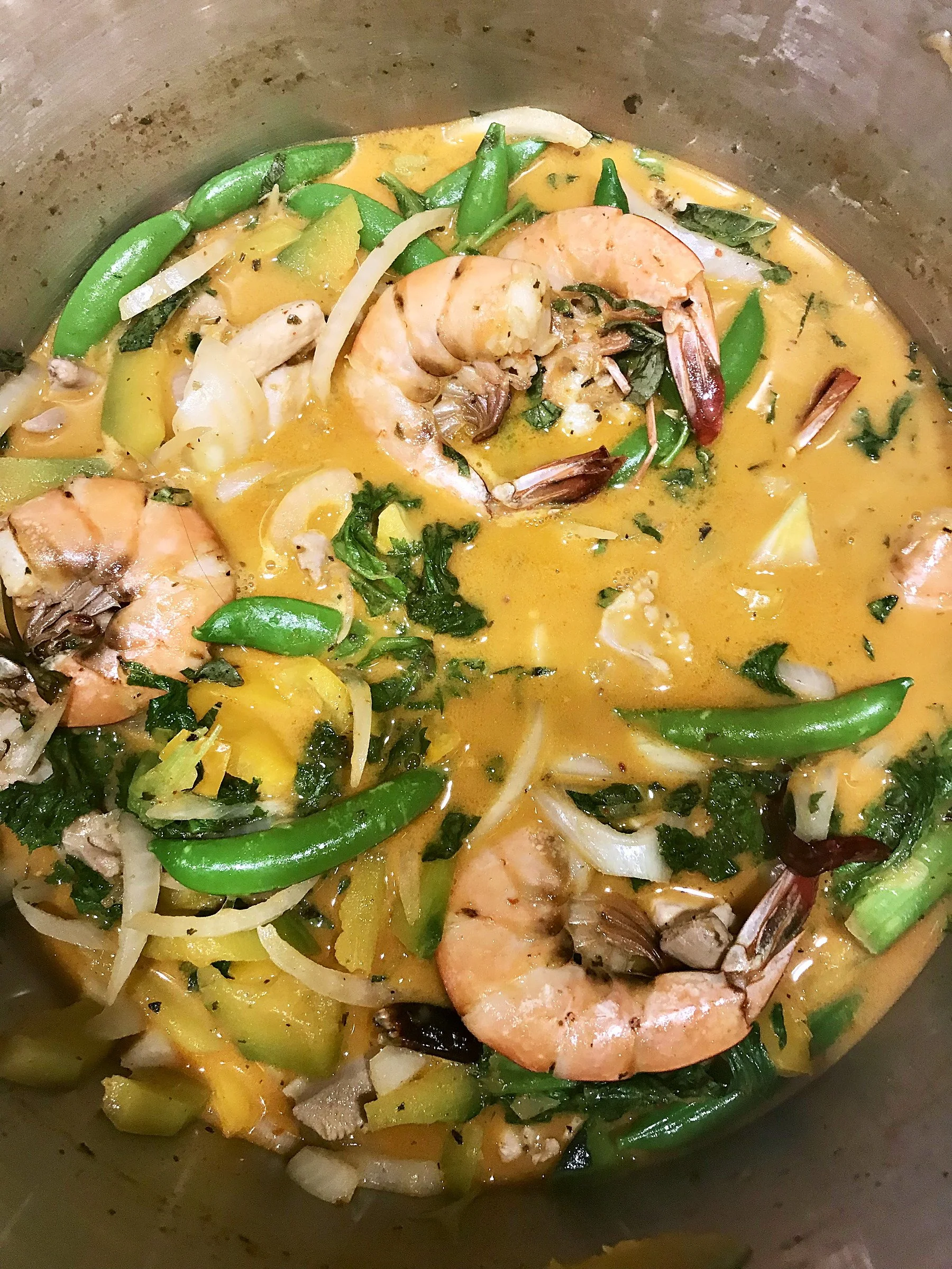 My Seafood Curry, and What I Pour With It