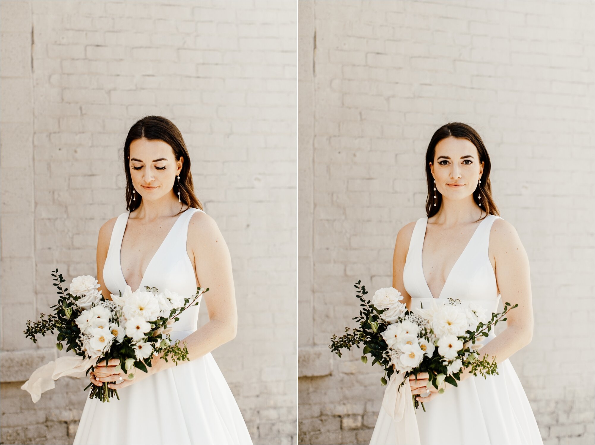  bridal portraits of bride on her wedding day in kate mcdonald dress simple modern elegant beautiful  