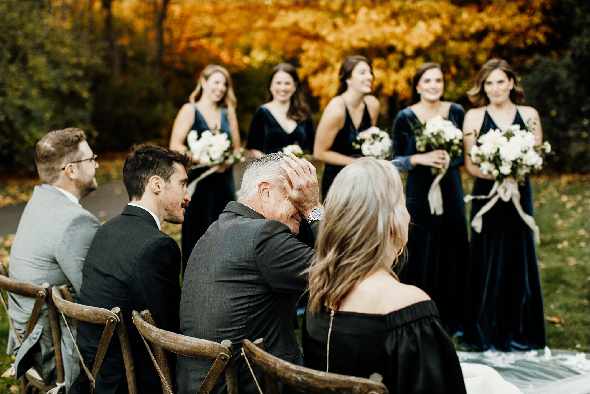  Intimate Backyard Mequon, Wisconsin Fall Wedding | MADELINE ceremony photos candid guests crying emotional day marriage 