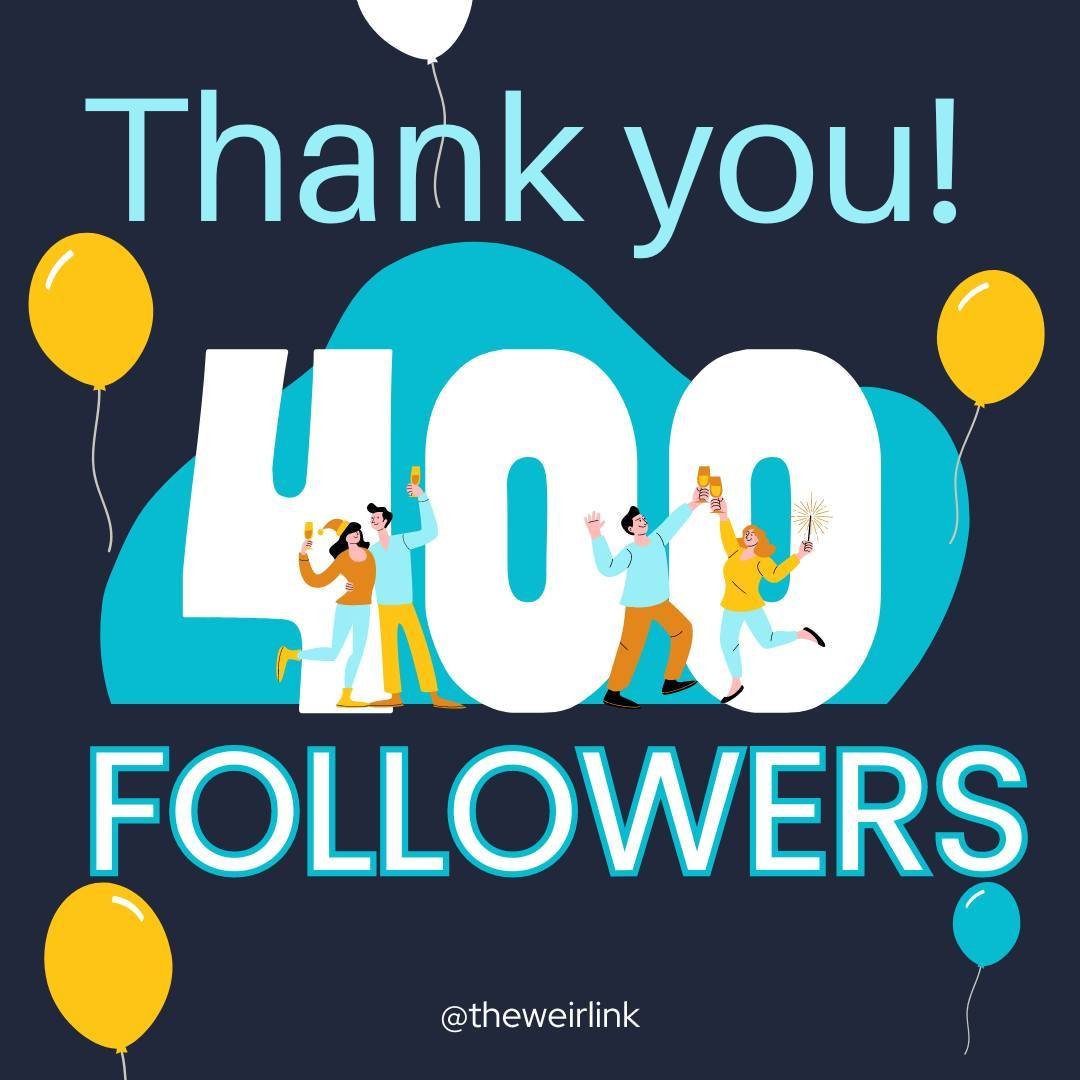 🎉🎉Follower appreciation post! We are delighted to have reached 400 followers here! Thank you everyone for all your support - please keep following to help us spread the word about the work The Weir Link does! #communitycentre #claphampark #sw12 #ca