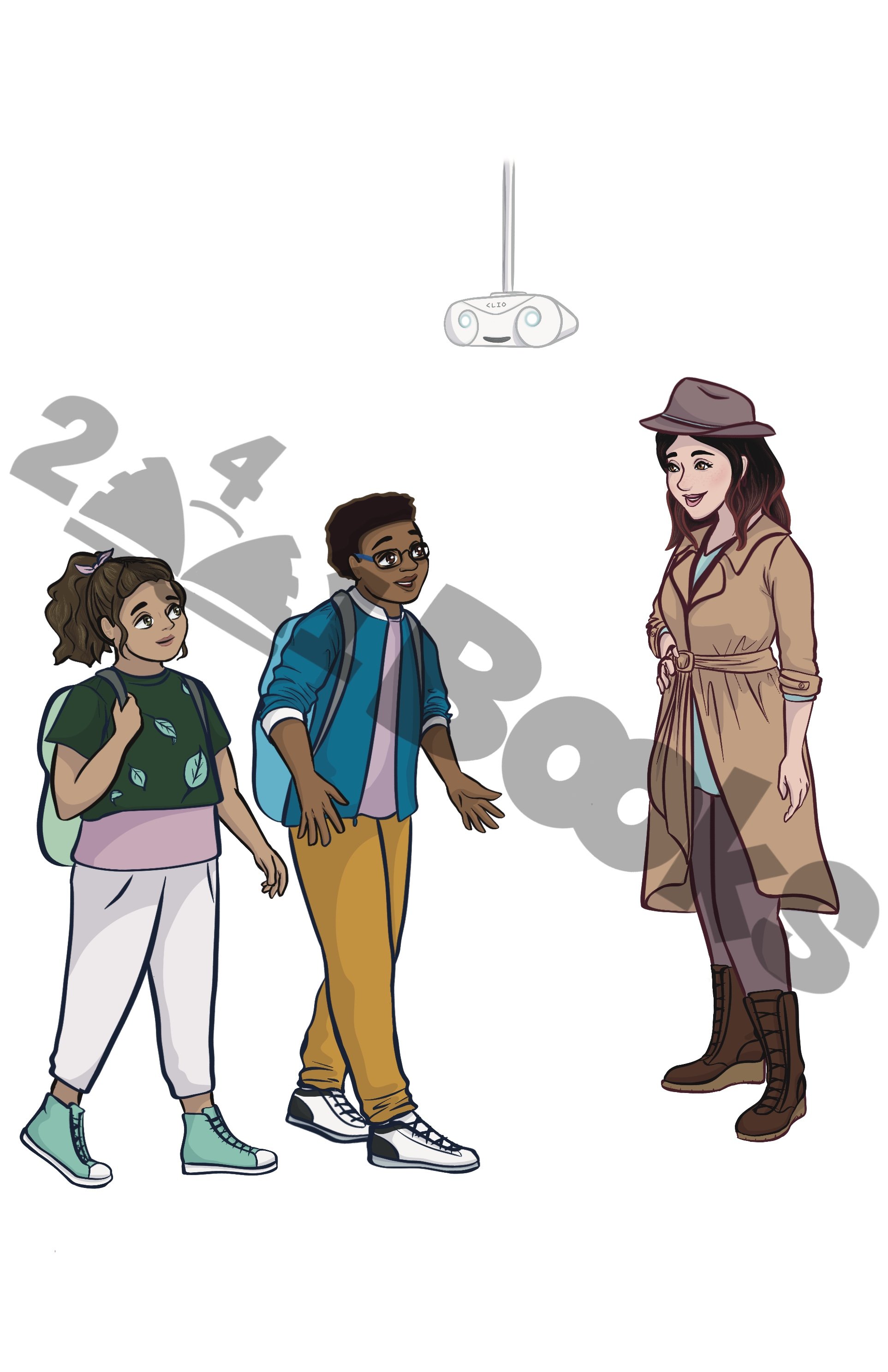 241 Books Character illustration