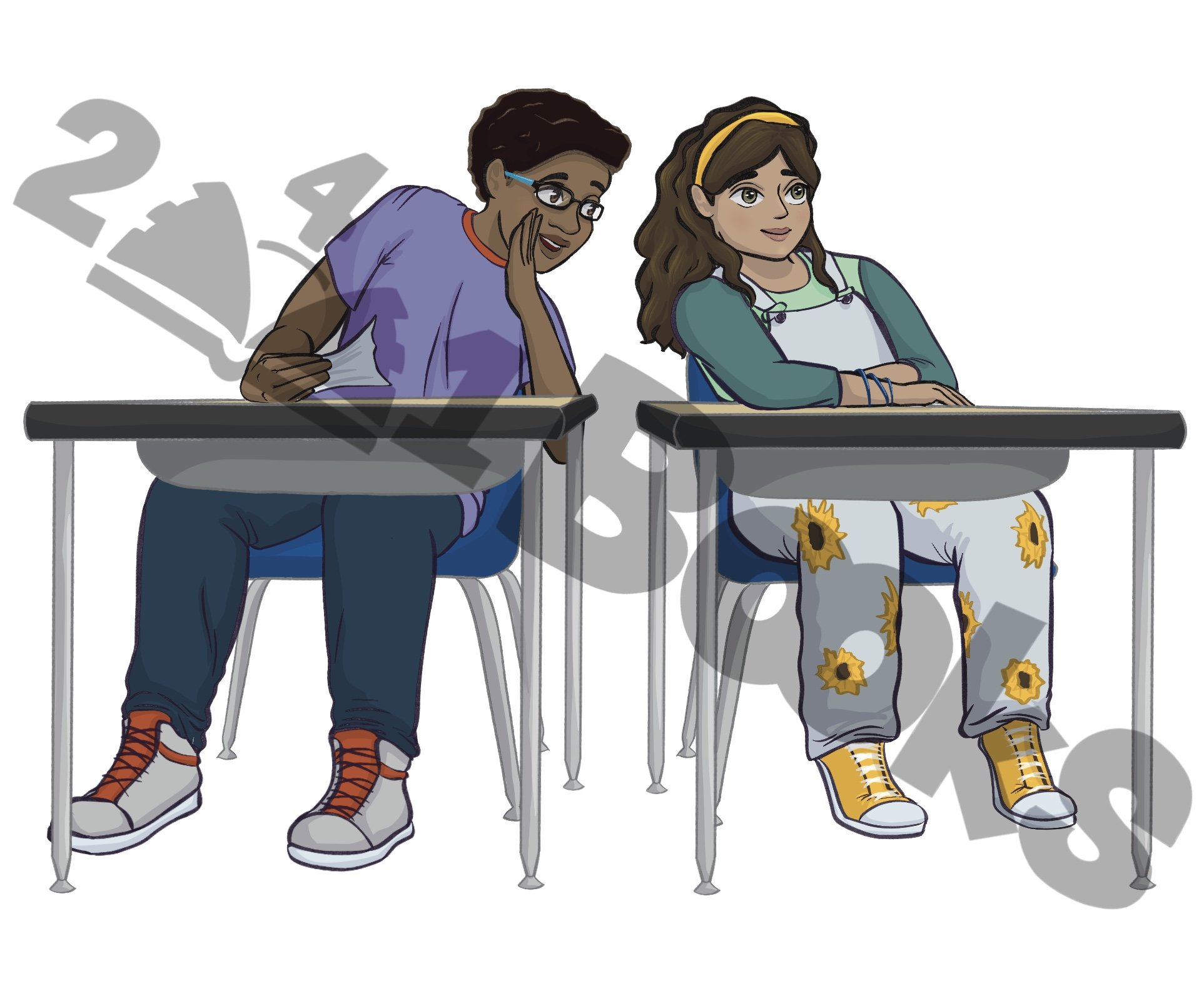 241 Books Character illustration