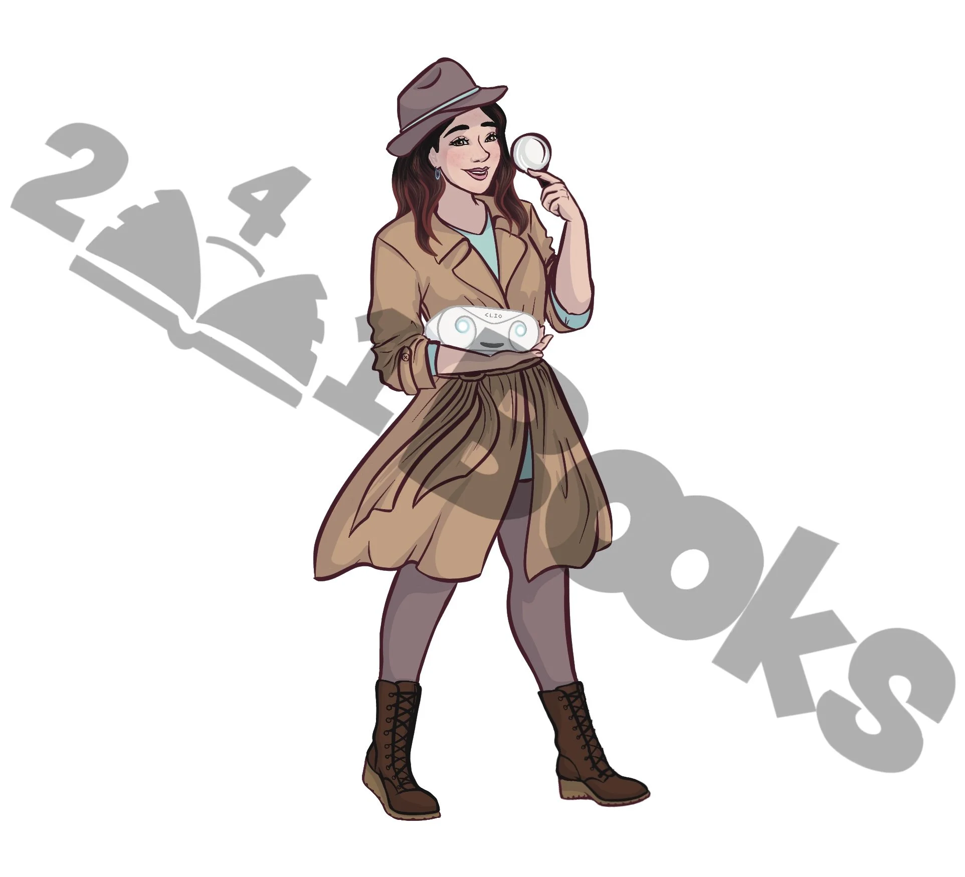 241 Books Character illustration