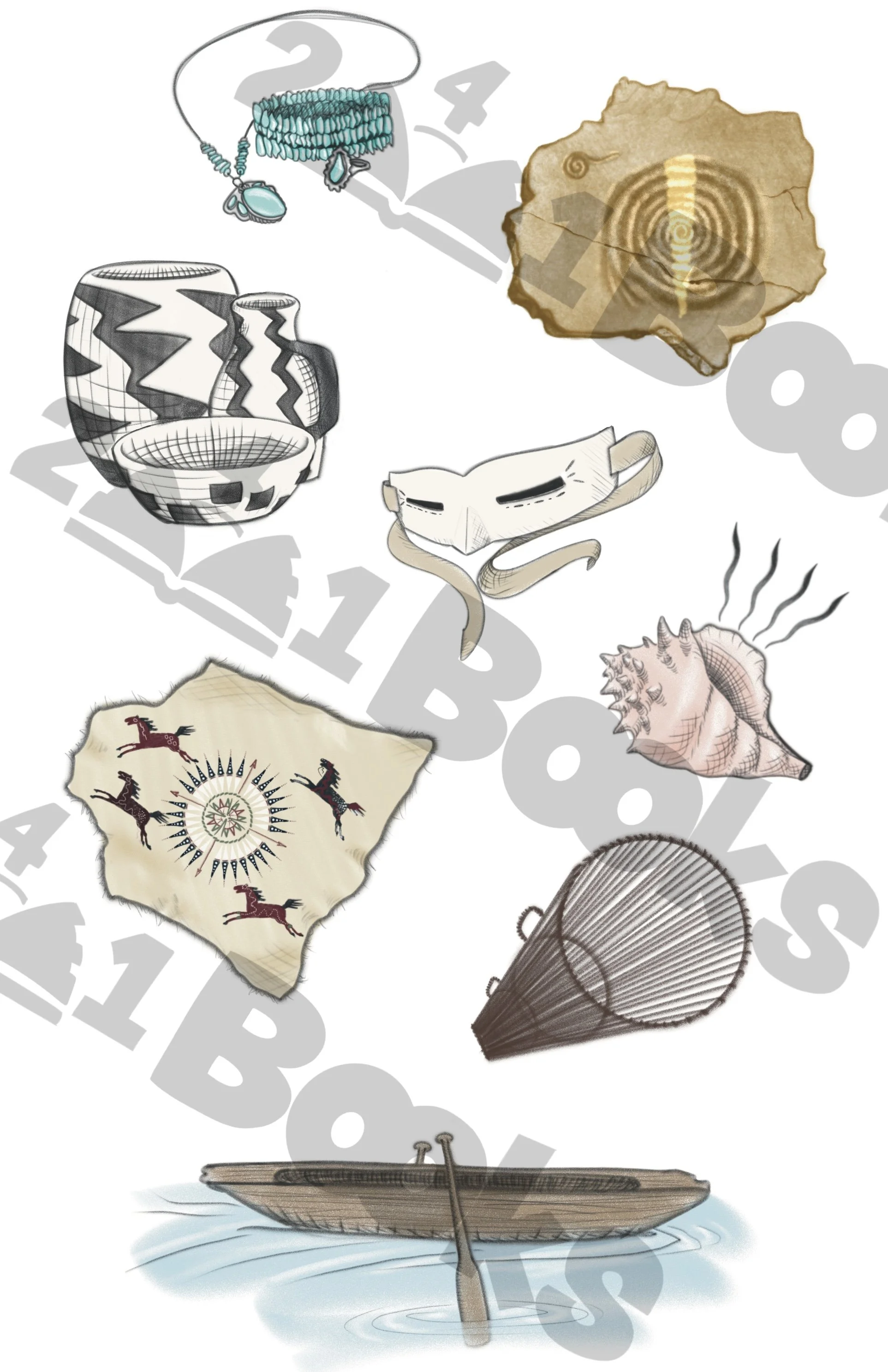 241 Books full bleed illustration