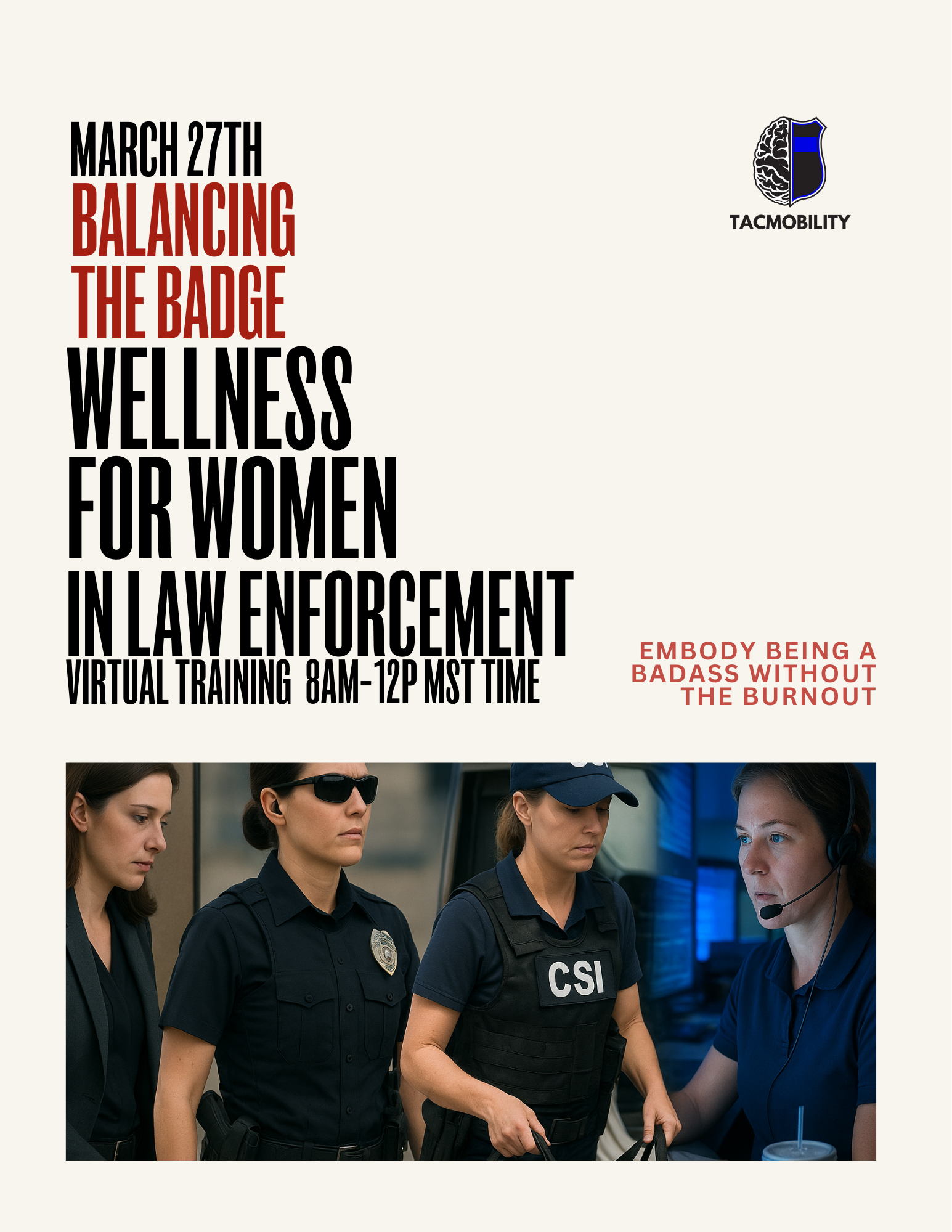 virtual- balancing the badge training - women police 