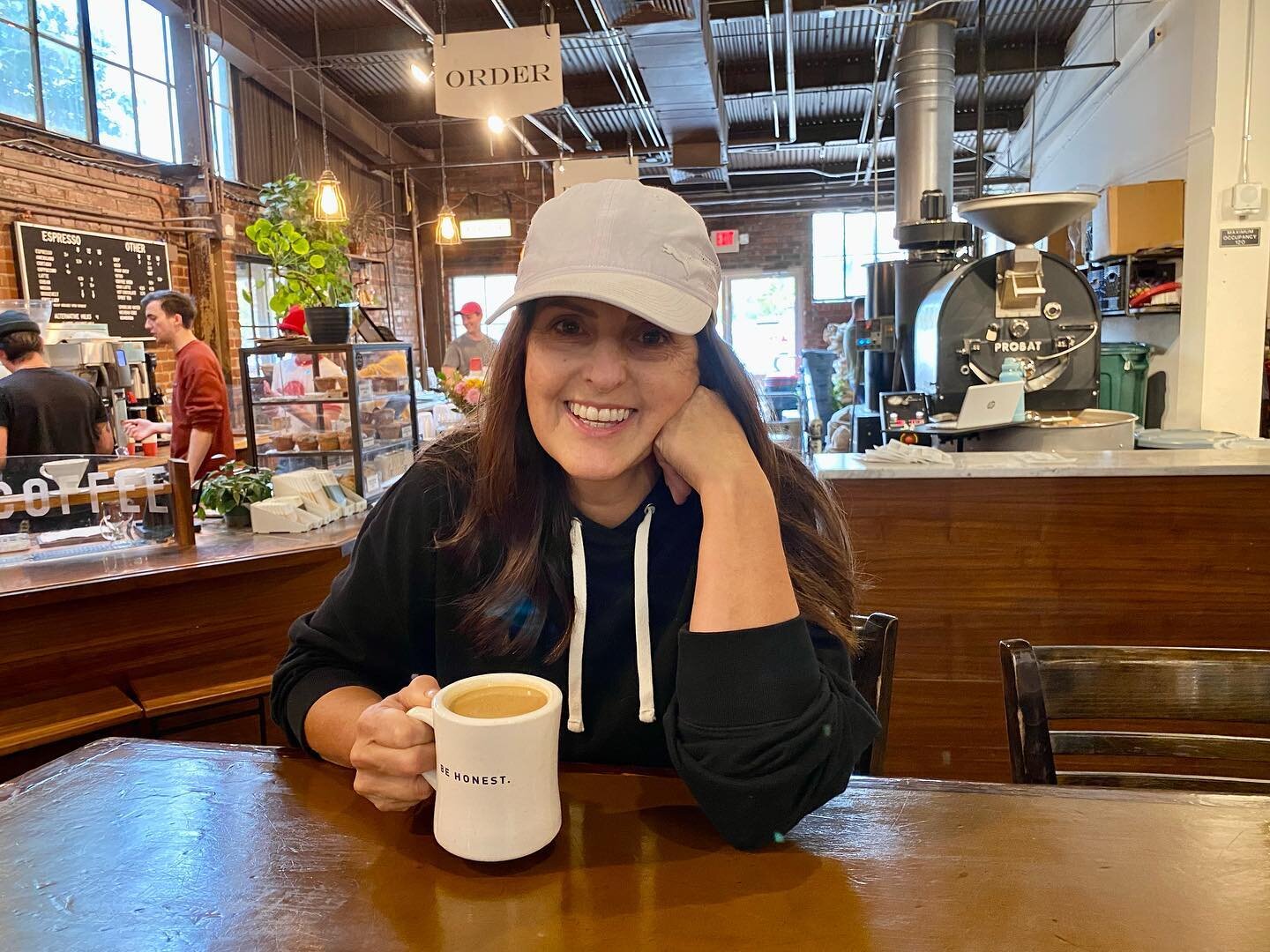 Love taking my darling to great coffee shops - this is Honest Coffee Roasters in The Factory in Franklin, Tennessee. (First time ever in Franklin!)