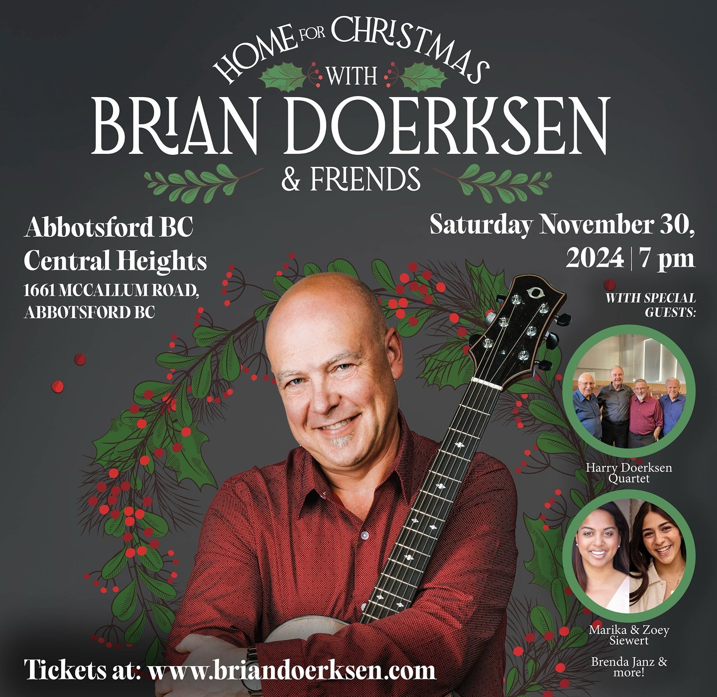 We are preparing and dreaming every day about our upcoming hometown Christmas concert on Nov 30. Get your tickets and join us! www.briandoerksen.com