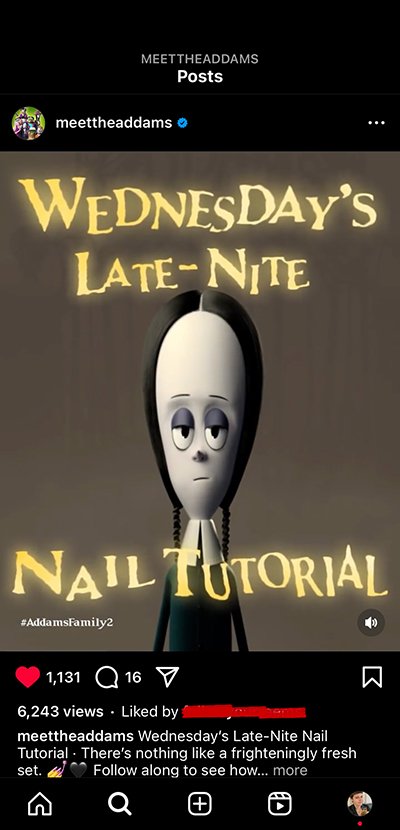 The Addams Family 2 - Wednesdays' Nail Tutorial