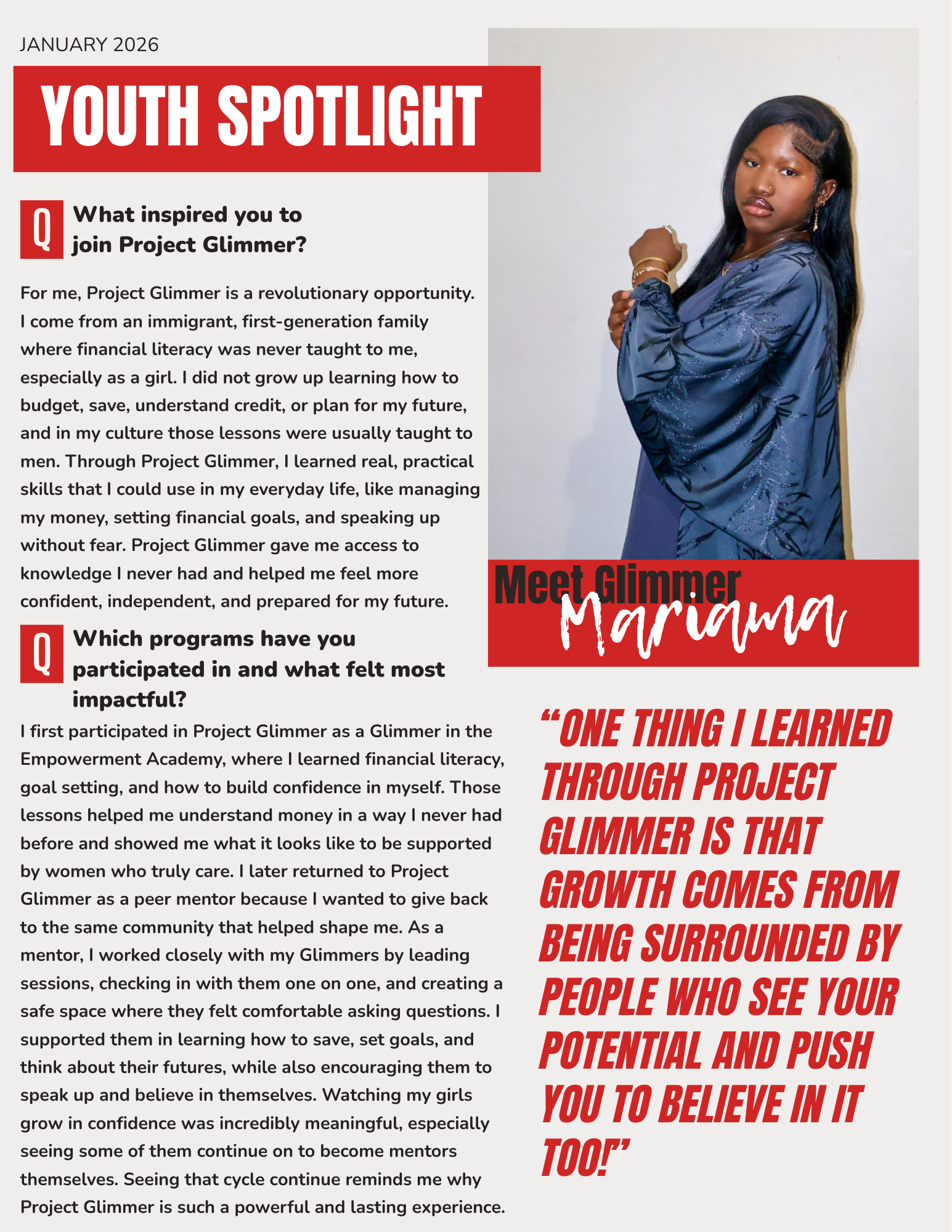 Youth Spotlight- January 2026