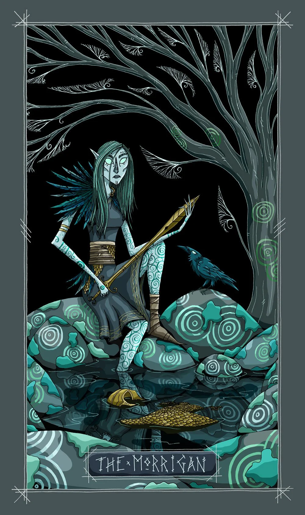 The Morrigan - Pen and ink, digital colour