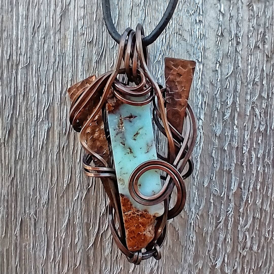 Copper Jewelry,Handmade Pendant Gemstone Pendant Gift For Her Lemon Chrysoprase Gemstone Pendant Copper Wire Wrapped Gemstone Pendant
