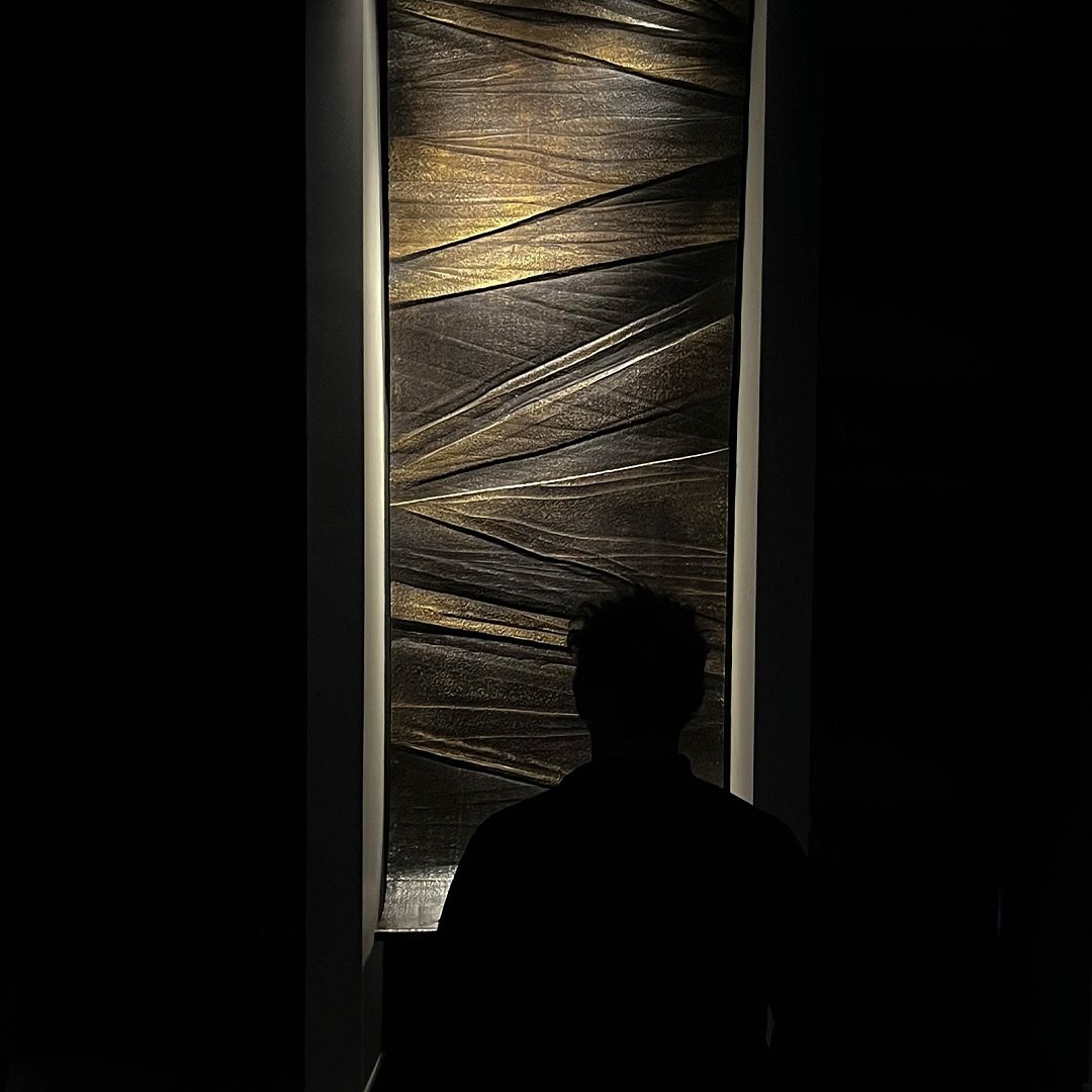 @ironstudio installed a sculptural brass wall at our studio today! Thank you Warren and team!
