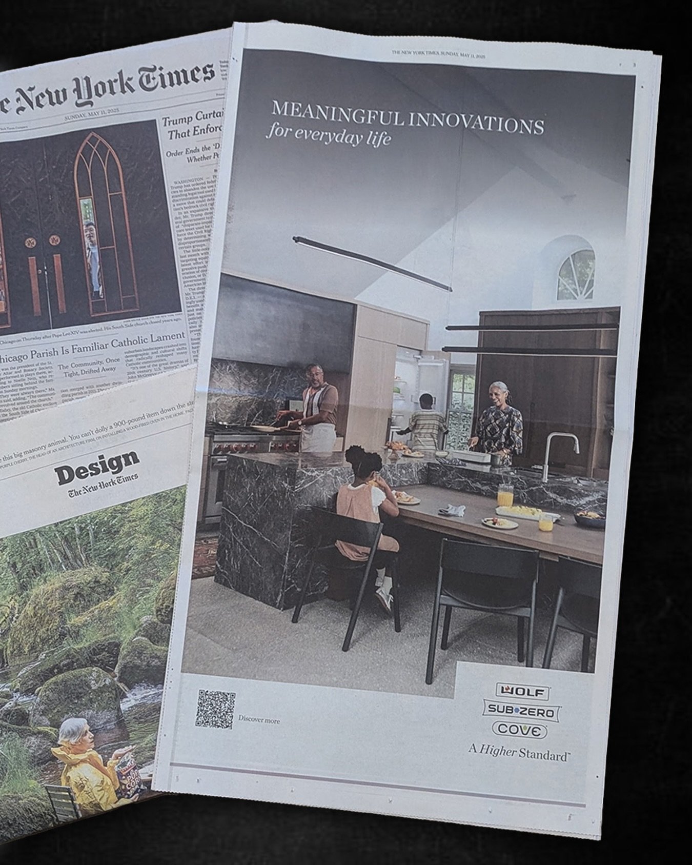 Our STONE behind glass project was featured in this Sunday&rsquo;s edition of the @nytimes in an advertisement by @subzeroandwolf!
