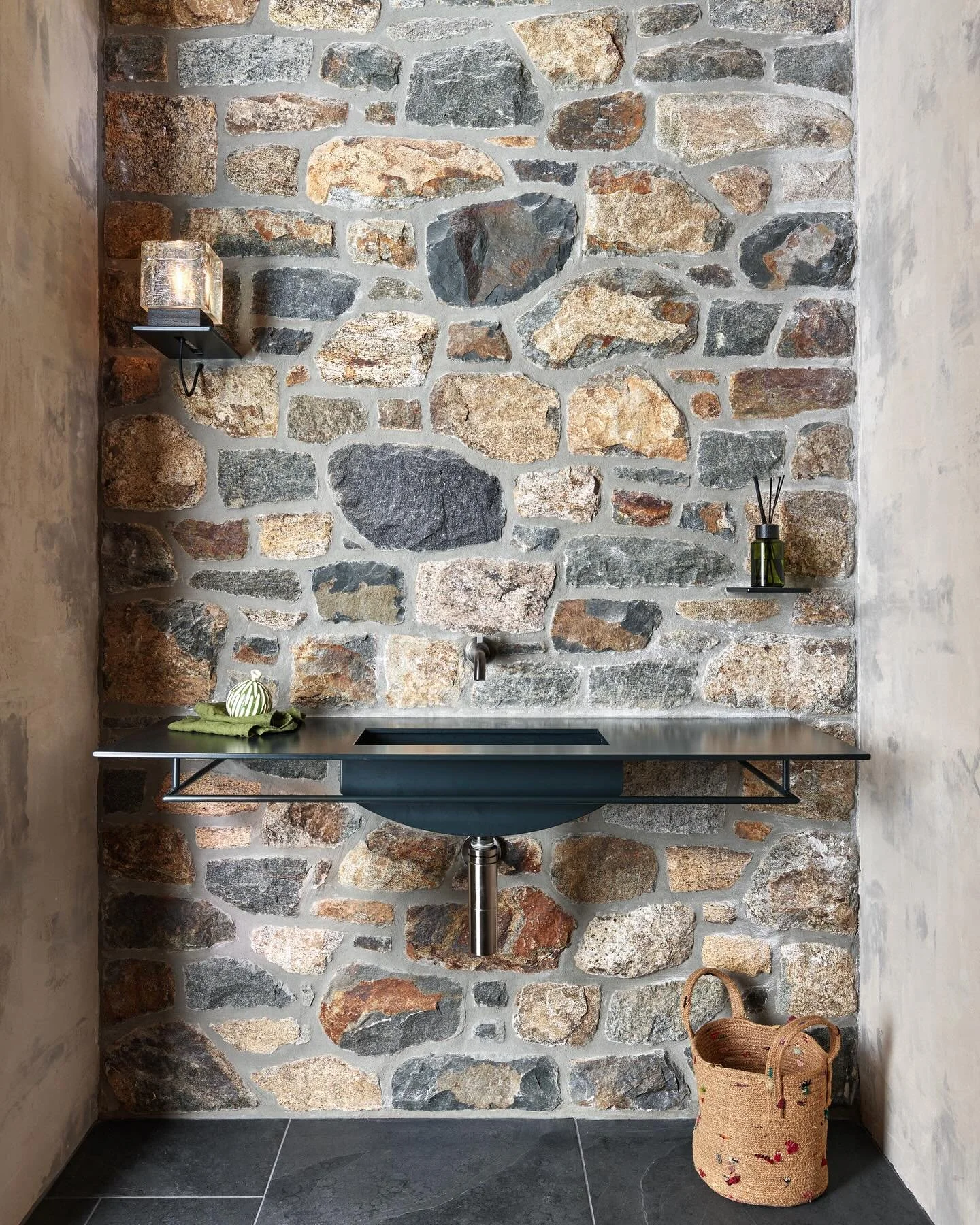 &quot;Black Bird&quot; project highlight. Powder room featuring some of the skilled artisans who brought this project to life.