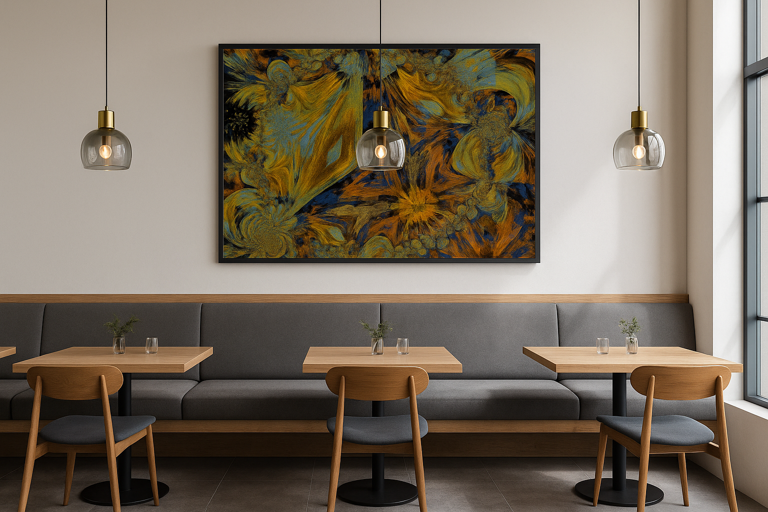 Modern Cafe with Vibrant Artwork.png