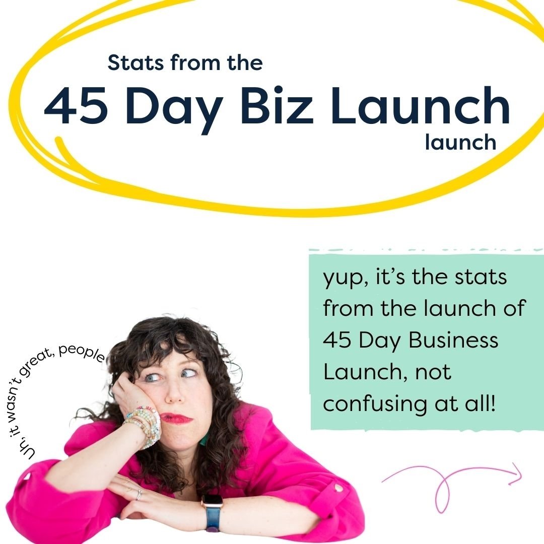 Since I shared the stats with you for the 1-on-1 sessions promotion I ran in January, I figured I miiiiiiiiiiight as well share with you what happened with the 45 Day Business Launch promotion I just wrapped up&hellip;

&hellip;despite the results be