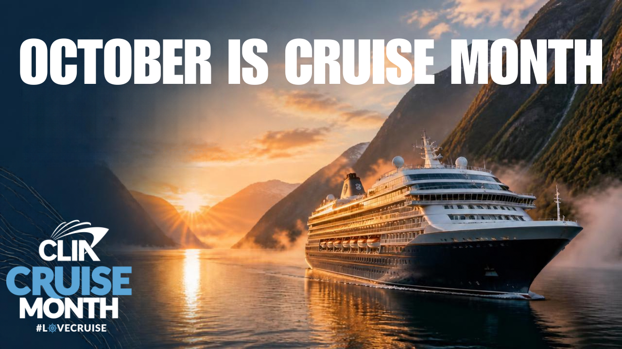 A luxury cruise ship sailing the Norwegian Fjords at Sunrise