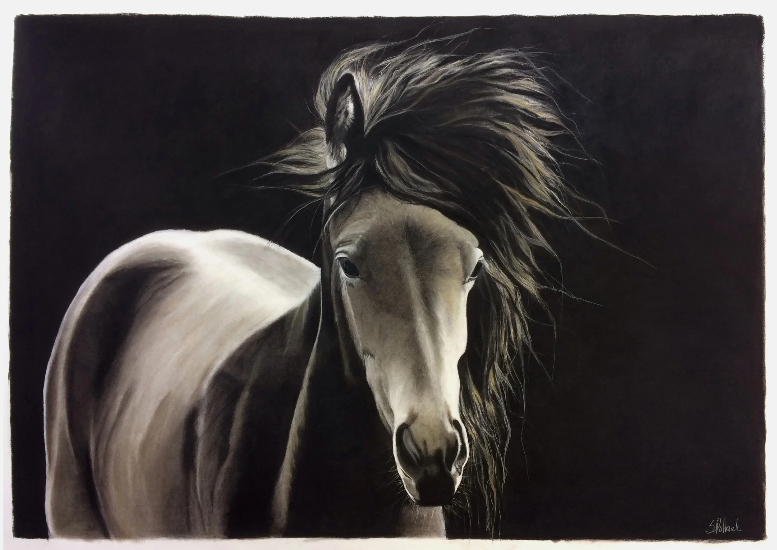 2019 – The Mane Event / Mixed Media, 42” x 60” framed / SOLD