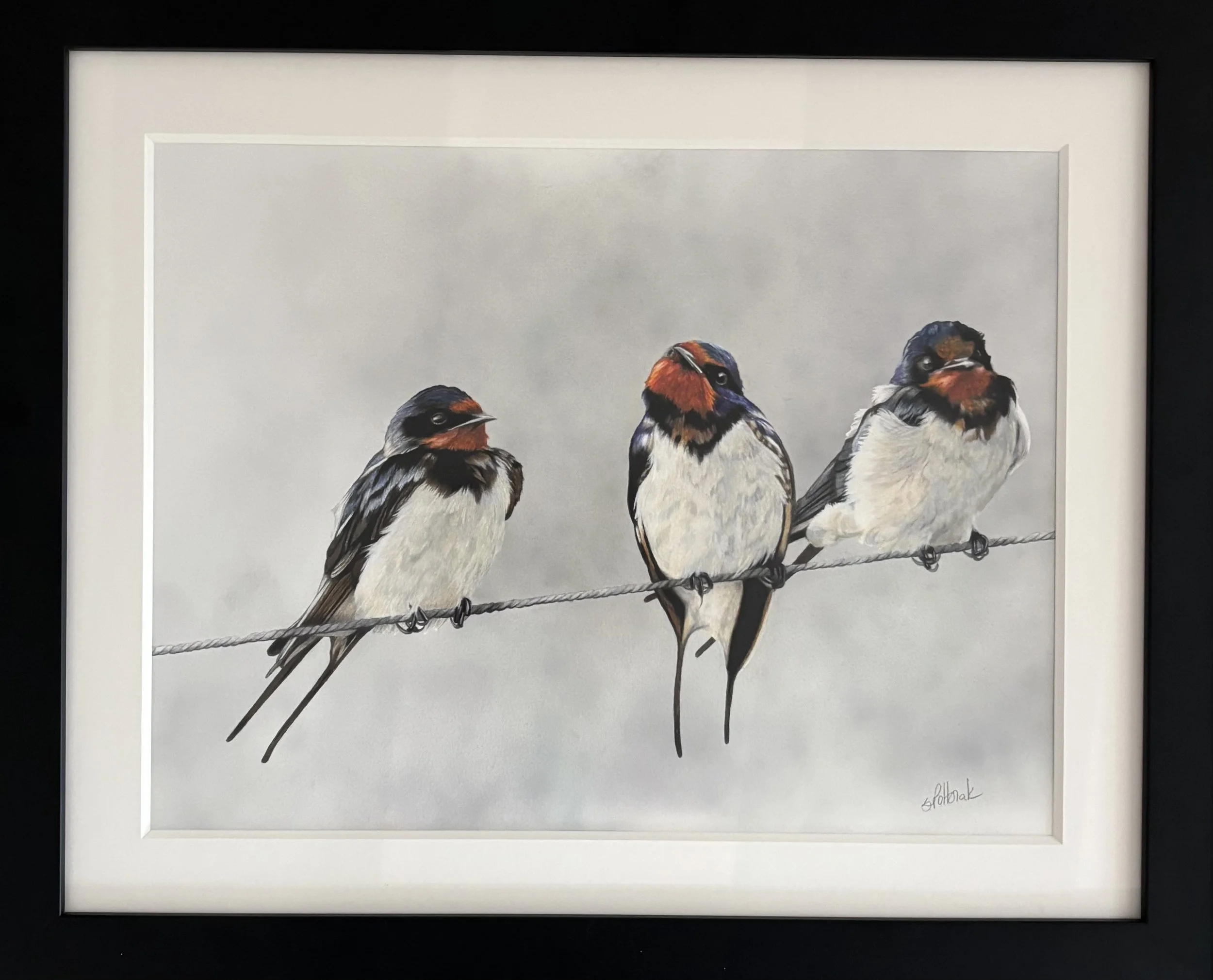 2025 - "Party Line"/Pencil, 17" x 21" (framed), SOLD