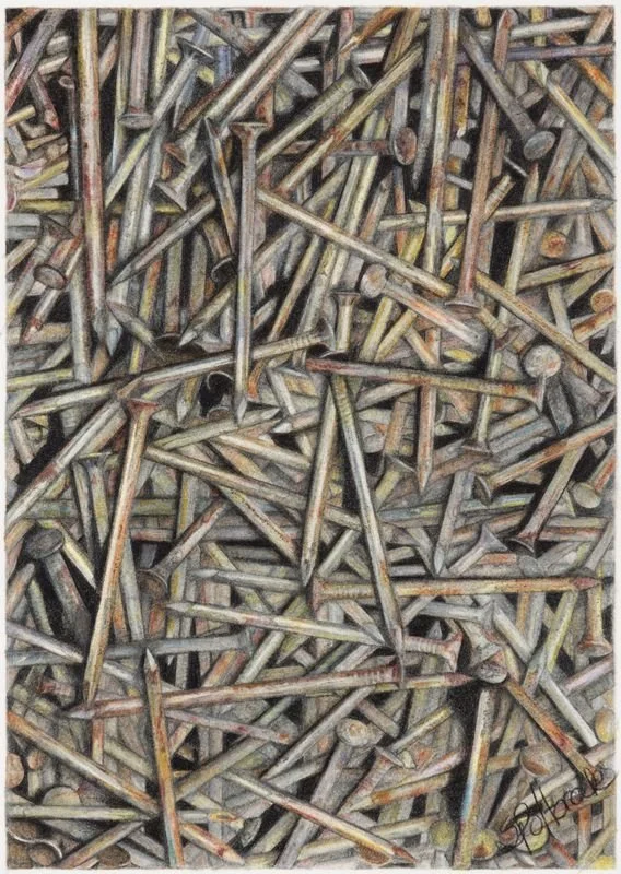 2022 - "Nailed It"/Color Pencil, 8" x 10", SOLD