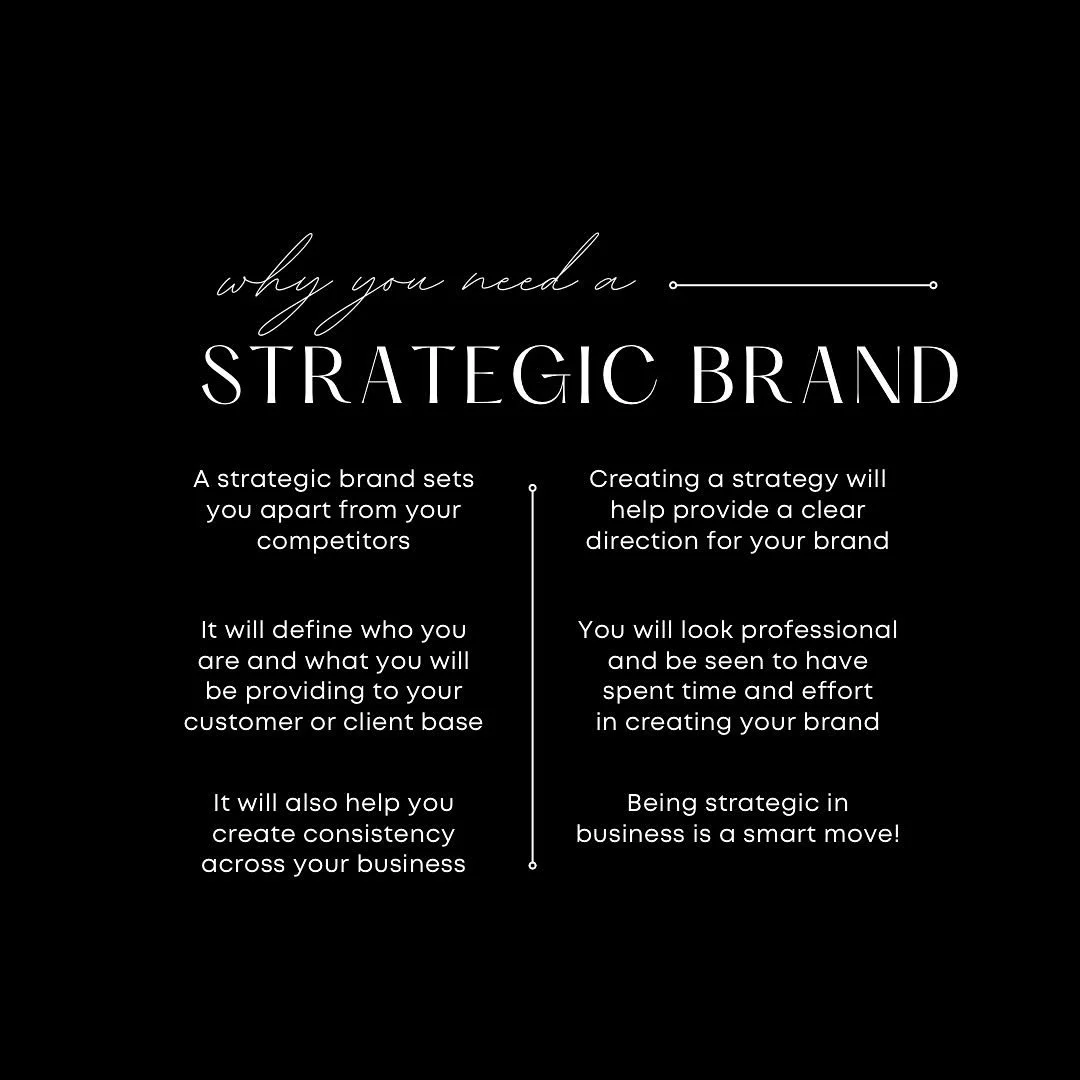 S T R A T E G I C  B R A N D - &bull;

A strong brand can differentiate your business from competitors, create a loyal following, and increase customer trust and loyalty. It&rsquo;s not just about having a logo or a catchy tagline, it&rsquo;s about c