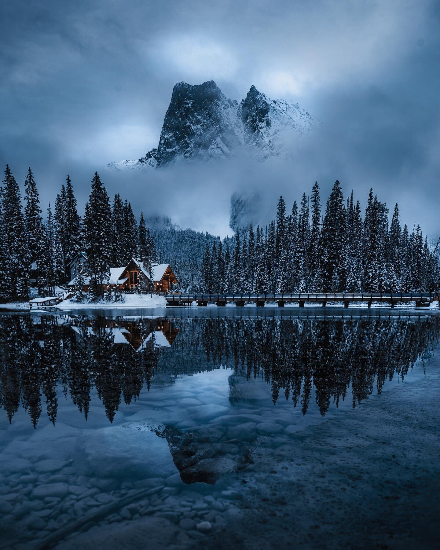 Emerald lake is one of the last lakes to freeze in the Rockies. This is when you know winter is here! Are you feeling winter yet?