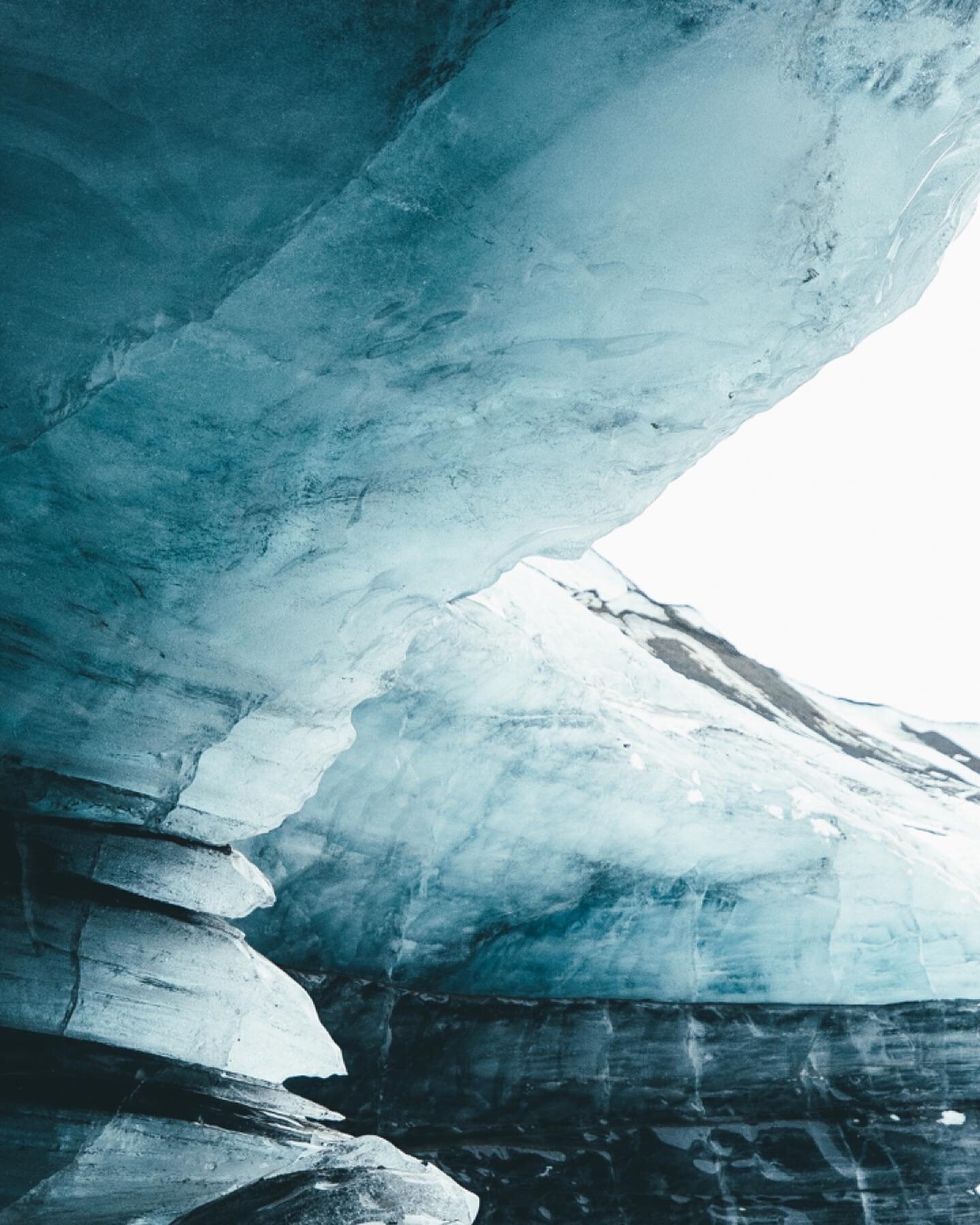 Icelandic textures. 

The blue color of Iceland's glaciers is caused by the way that ice reflects light. When sunlight hits the ice, a blue wavelength is reflected back, making the ice appear blue. The denser the ice, the bluer it appears, giving som