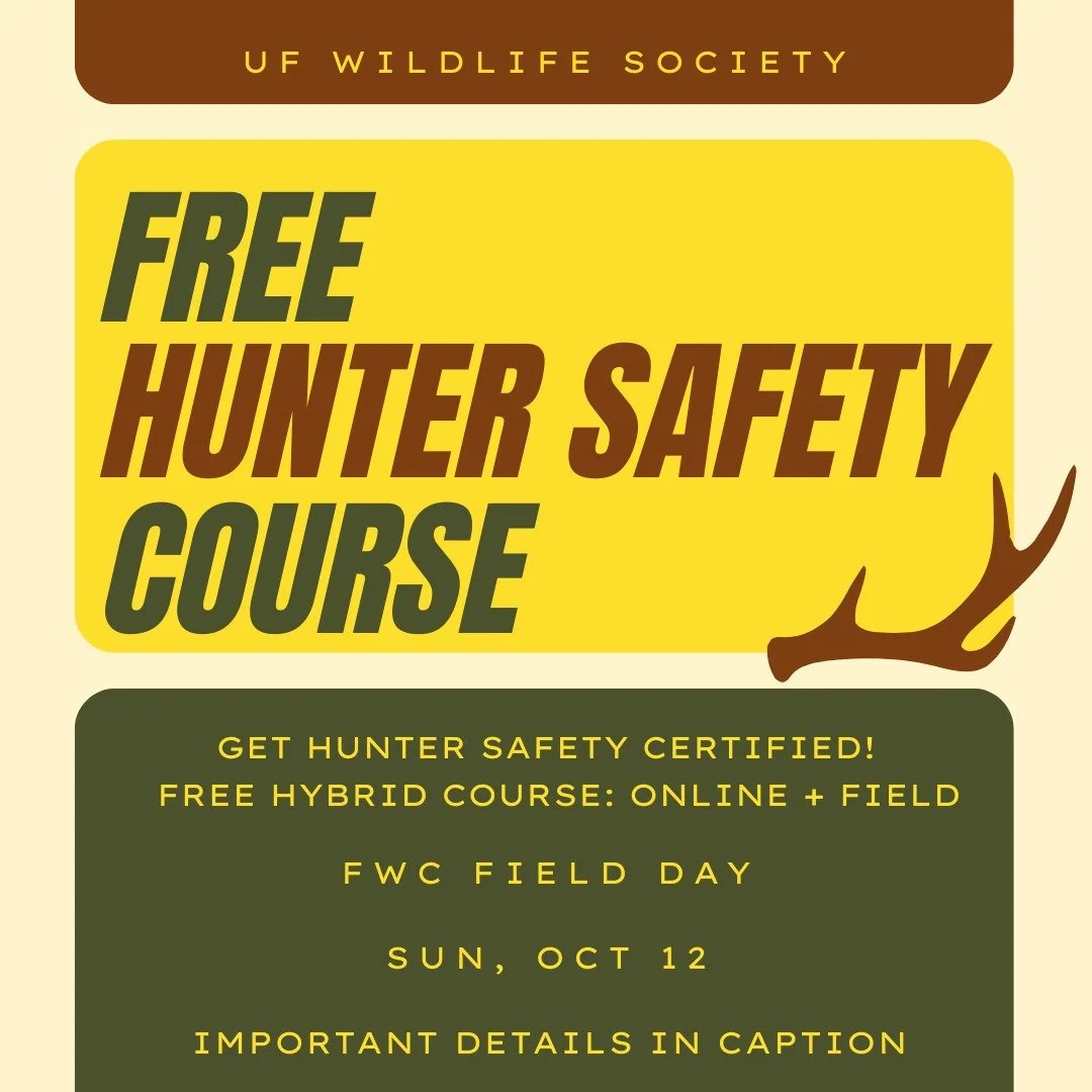 Are you interested in getting hunter safety certified? We have arranged a FWC Hunter Safety Field Day for students on October 12th, 2025.
Important: You must complete an online course before arriving to the field day. Upon completion of the online an