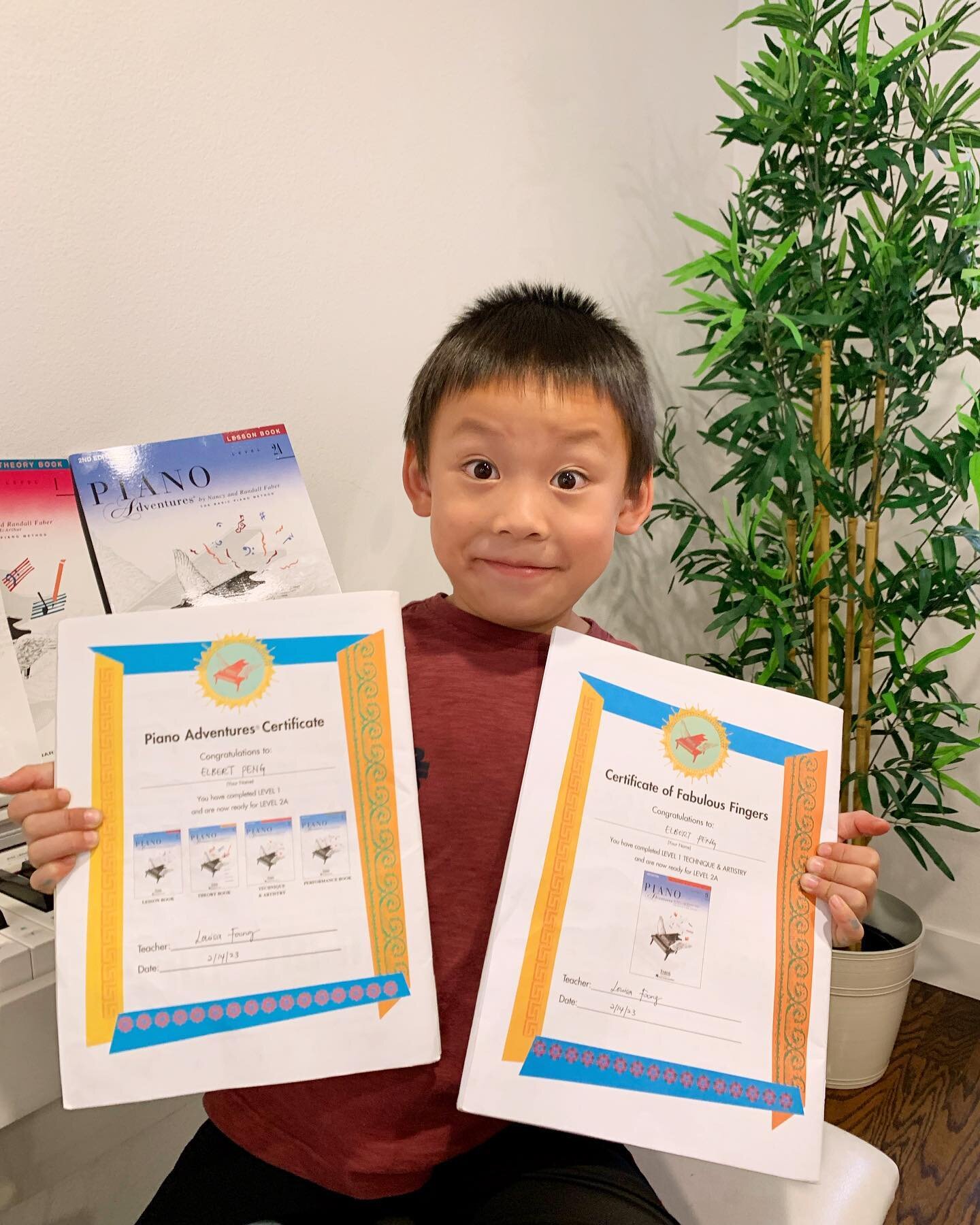 One of our students, Elbert (5 years old) is advancing to Level 2!! 🏆
Good job and we&rsquo;re so proud of you! 🤩🥳#hardworkpaysoffs 

 #pinemusicacademy #musiclessons #pianolessons #guitarlessons #voicelessonsforkids #losangeles #anaheim #marvista