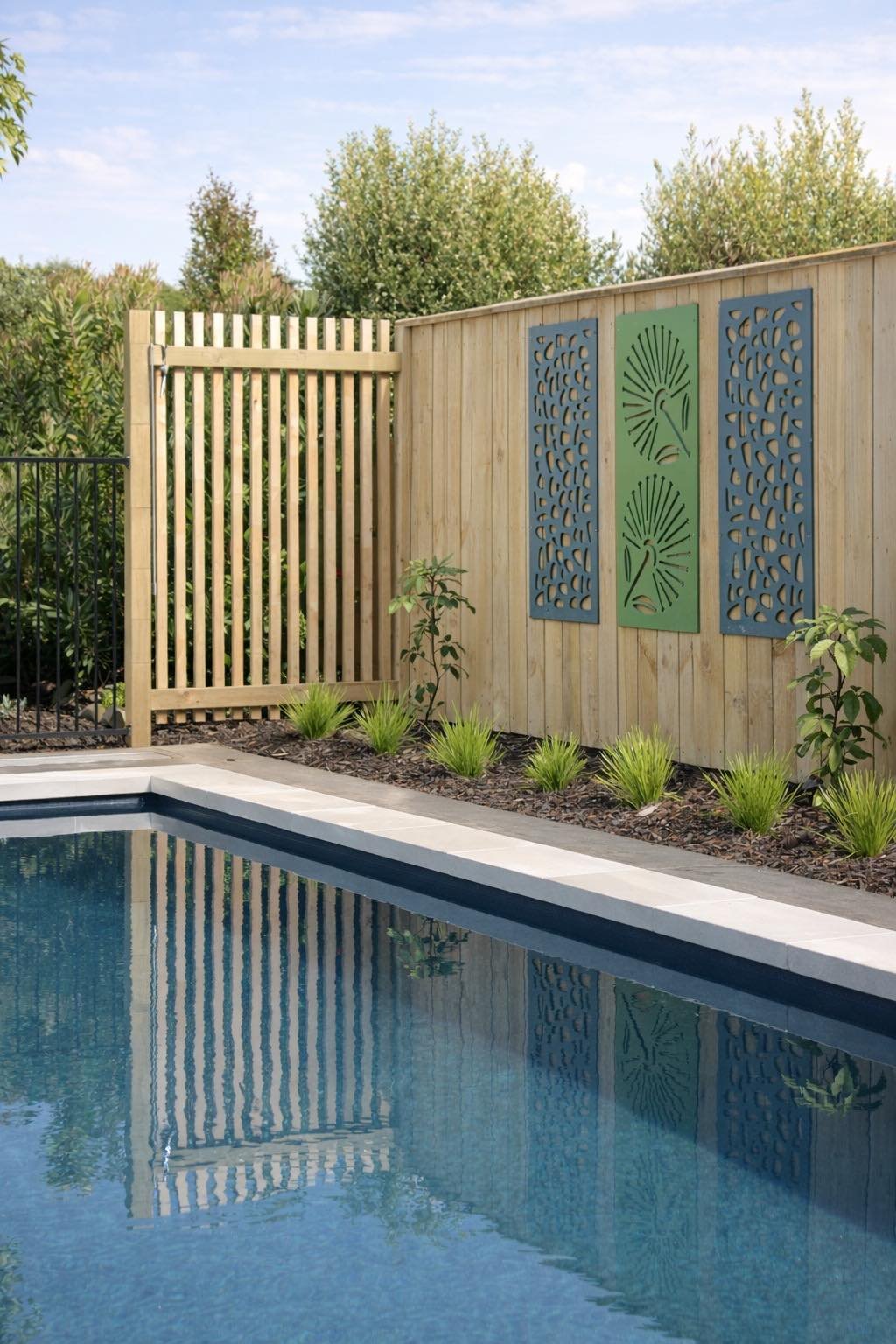 Custom screening is the perfect way to add privacy, while keeping your pool area feeling spacious and connected to surrounding green spaces. 🌿