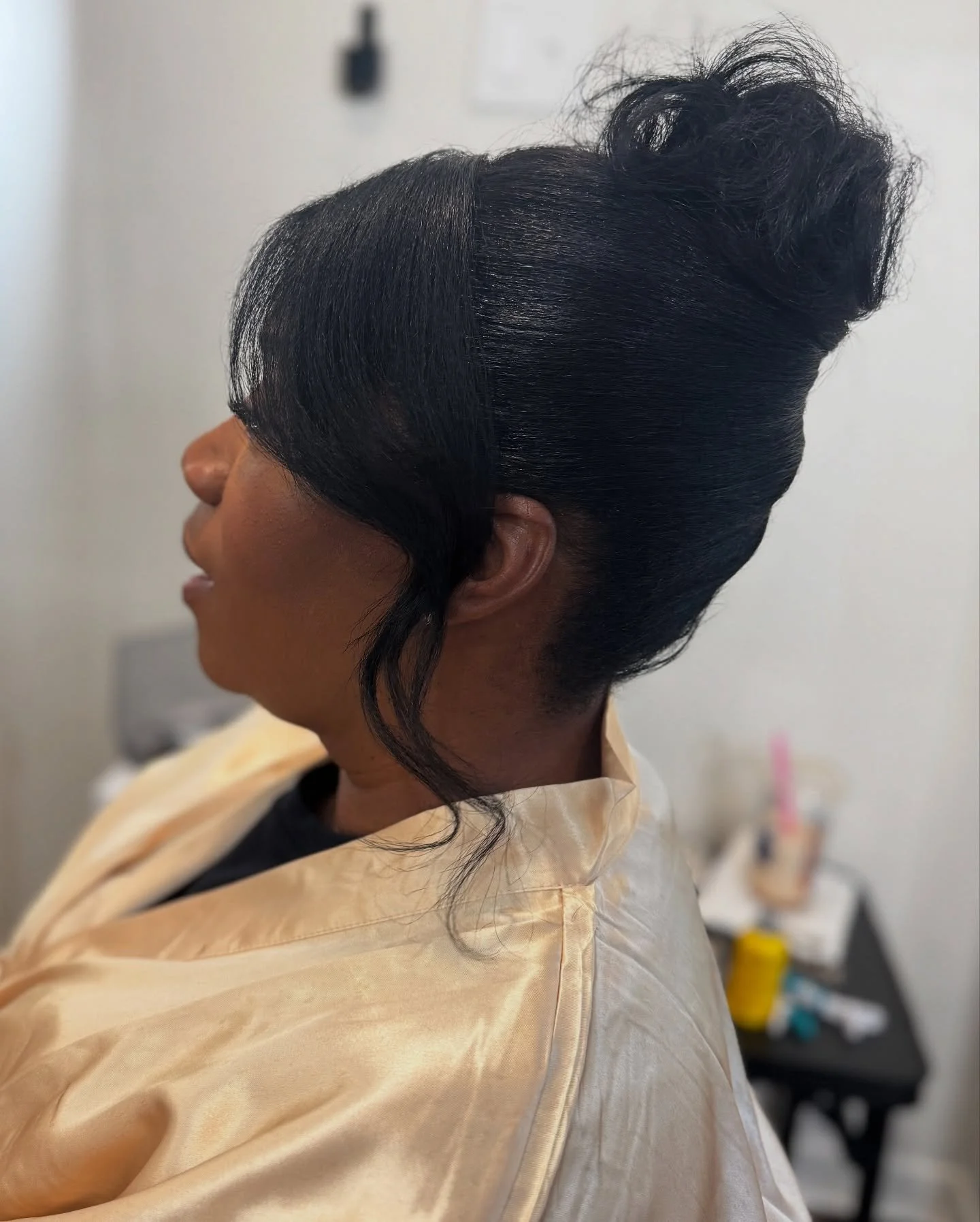 MOTHER OF THE GROOM

I never thought that the French Roll would make a comeback in my whole career, but honey, here she is, and I&rsquo;m here for it! 

This lovely MOG had her hair silk pressed in Salt Lake City before coming to Houston for her son&